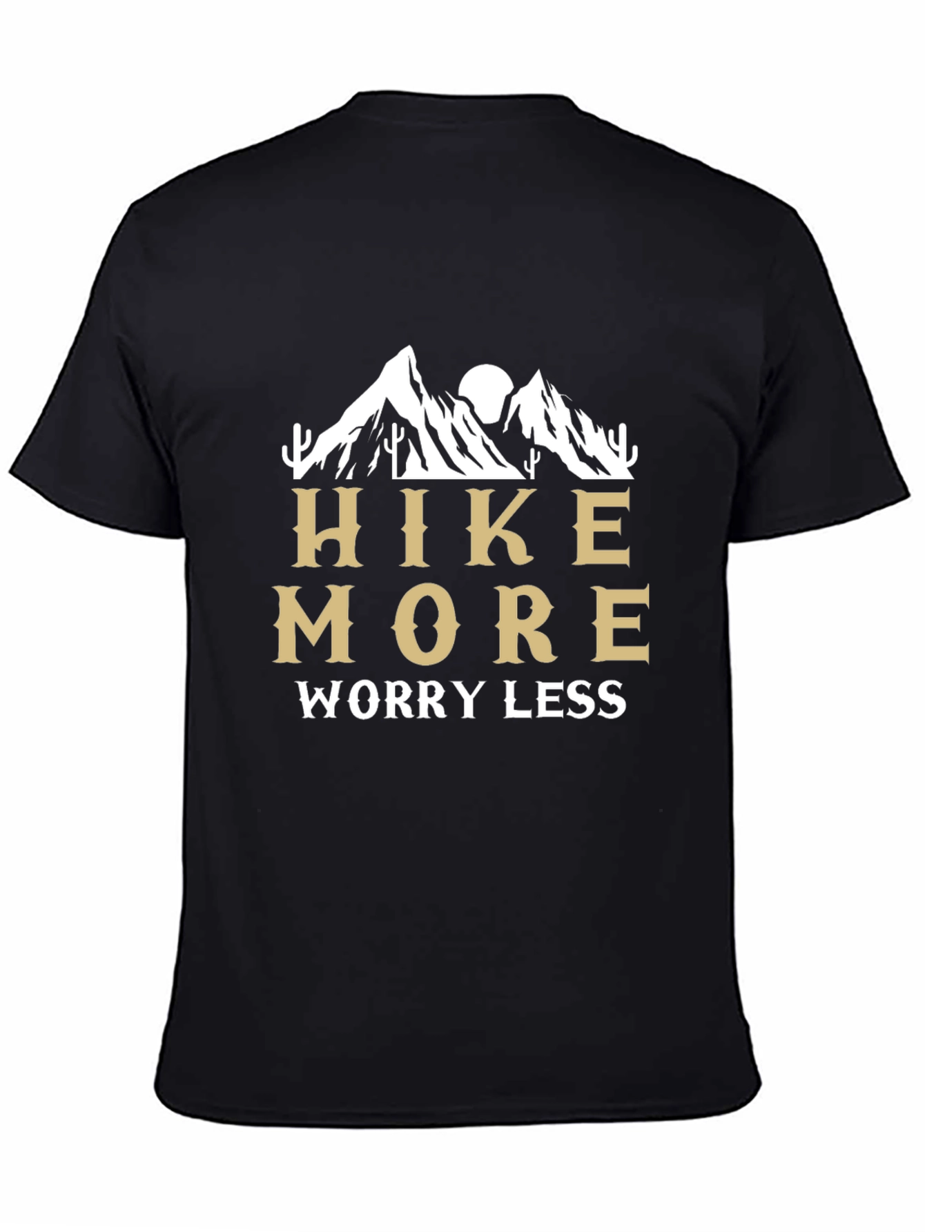 Hike More Worry Less Black Graphic Tee