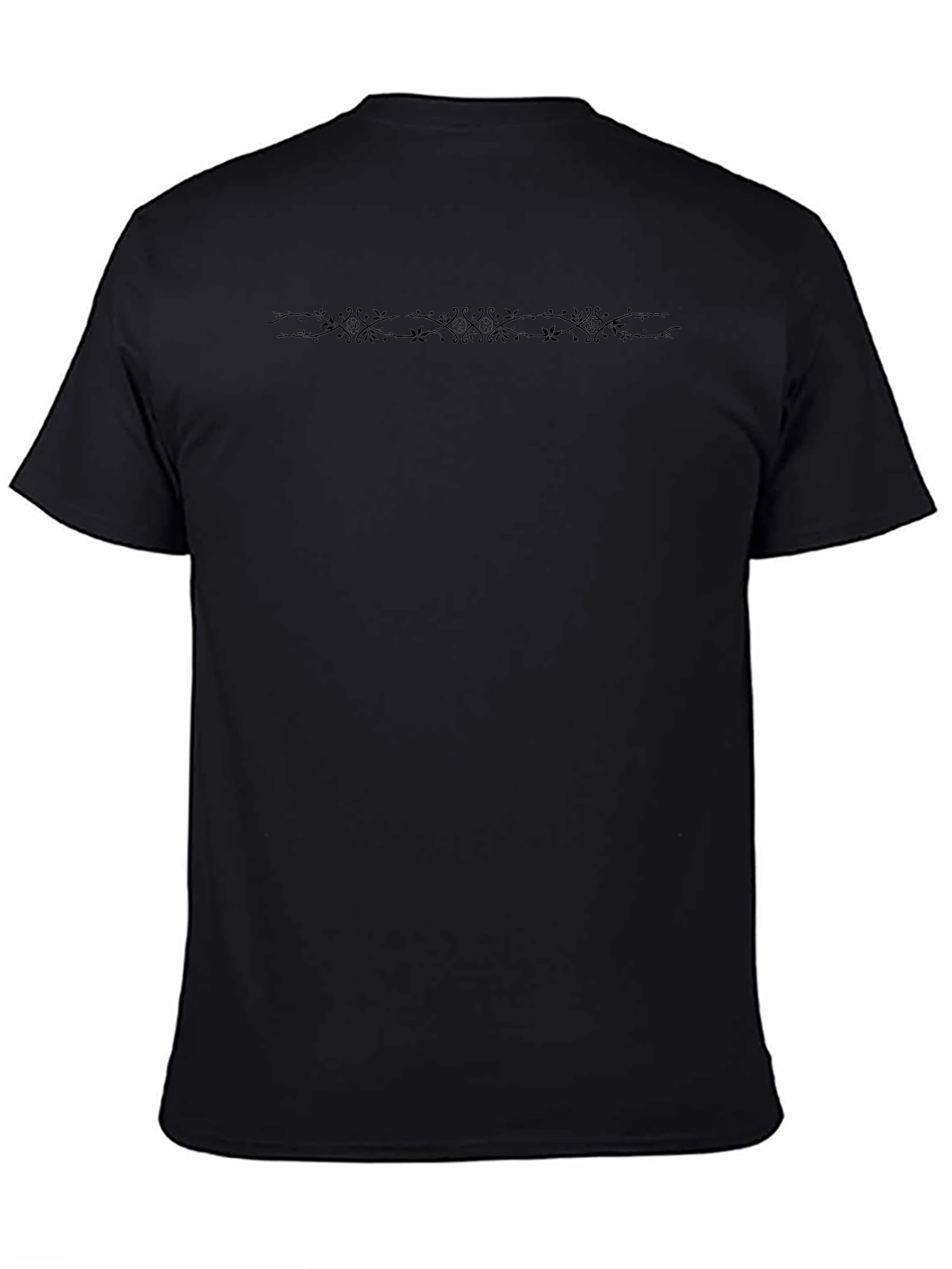 Mens Black Graphic Print Crew Neck T-Shirt