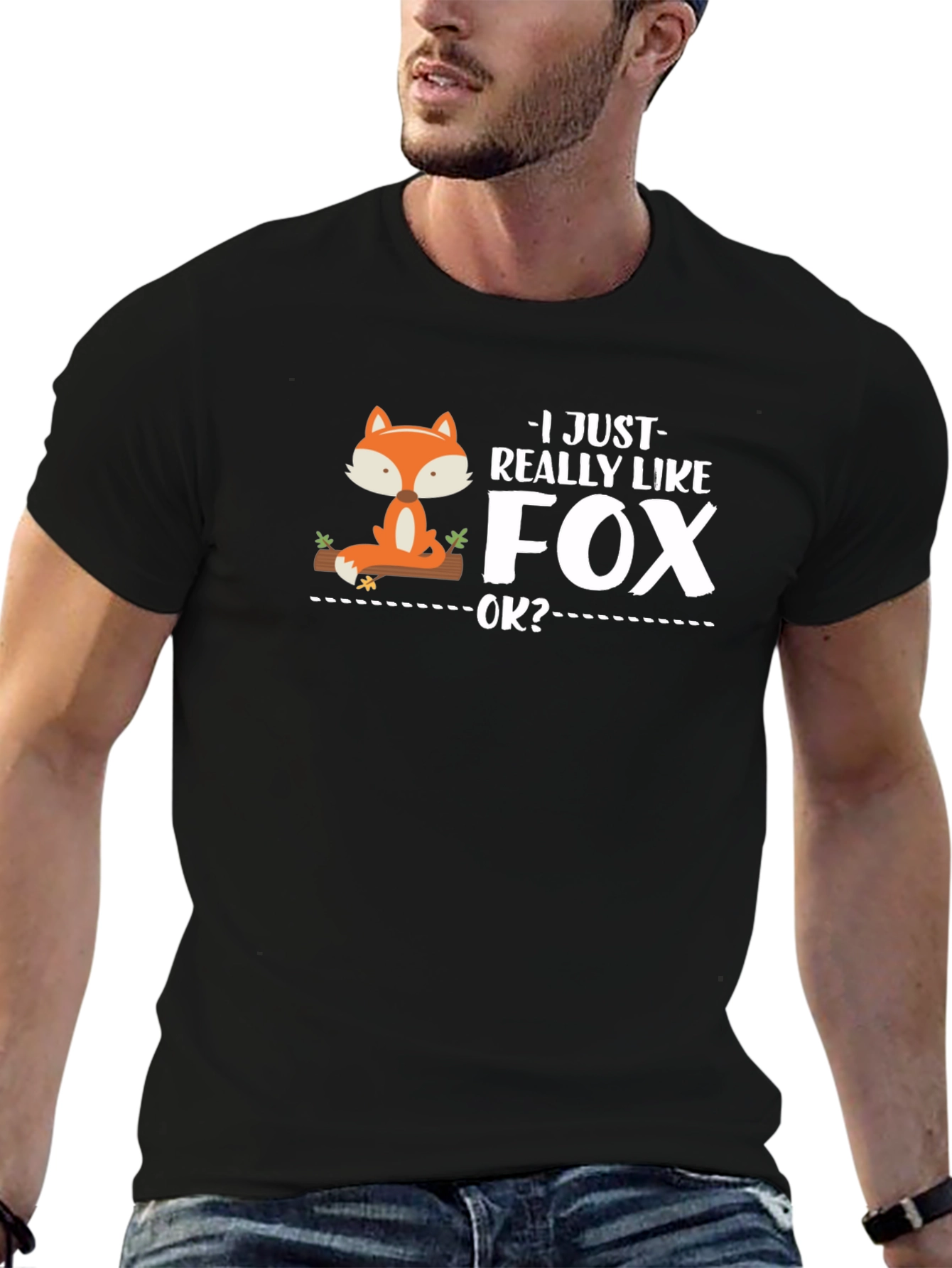 I Just Really Like Fox OK? Mens Black T-Shirt