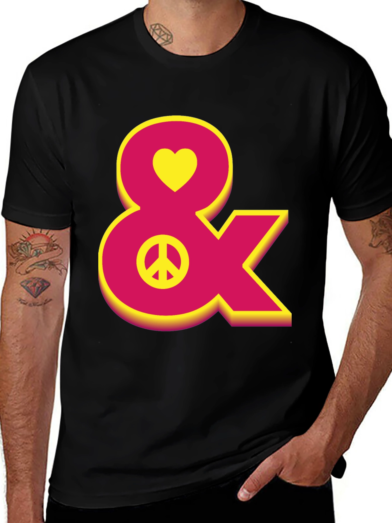Heart Peace Sign Ampersand T-Shirt