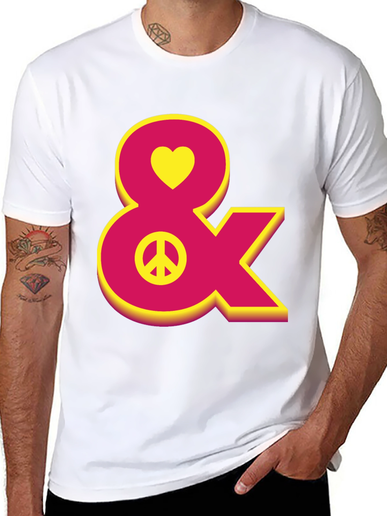 Heart Peace Sign Ampersand T-Shirt