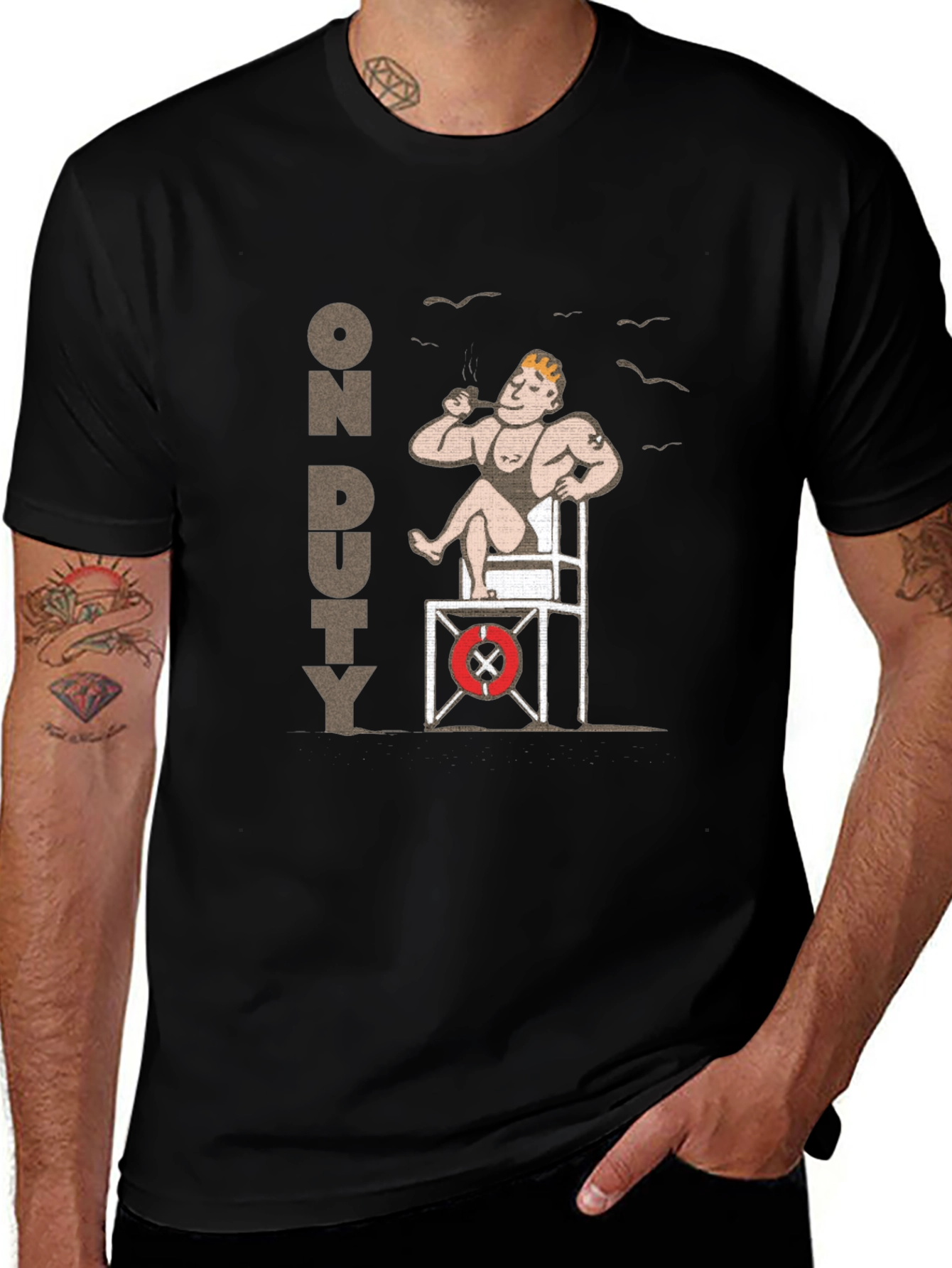 Lifeguard On Duty Graphic T-Shirt - Black