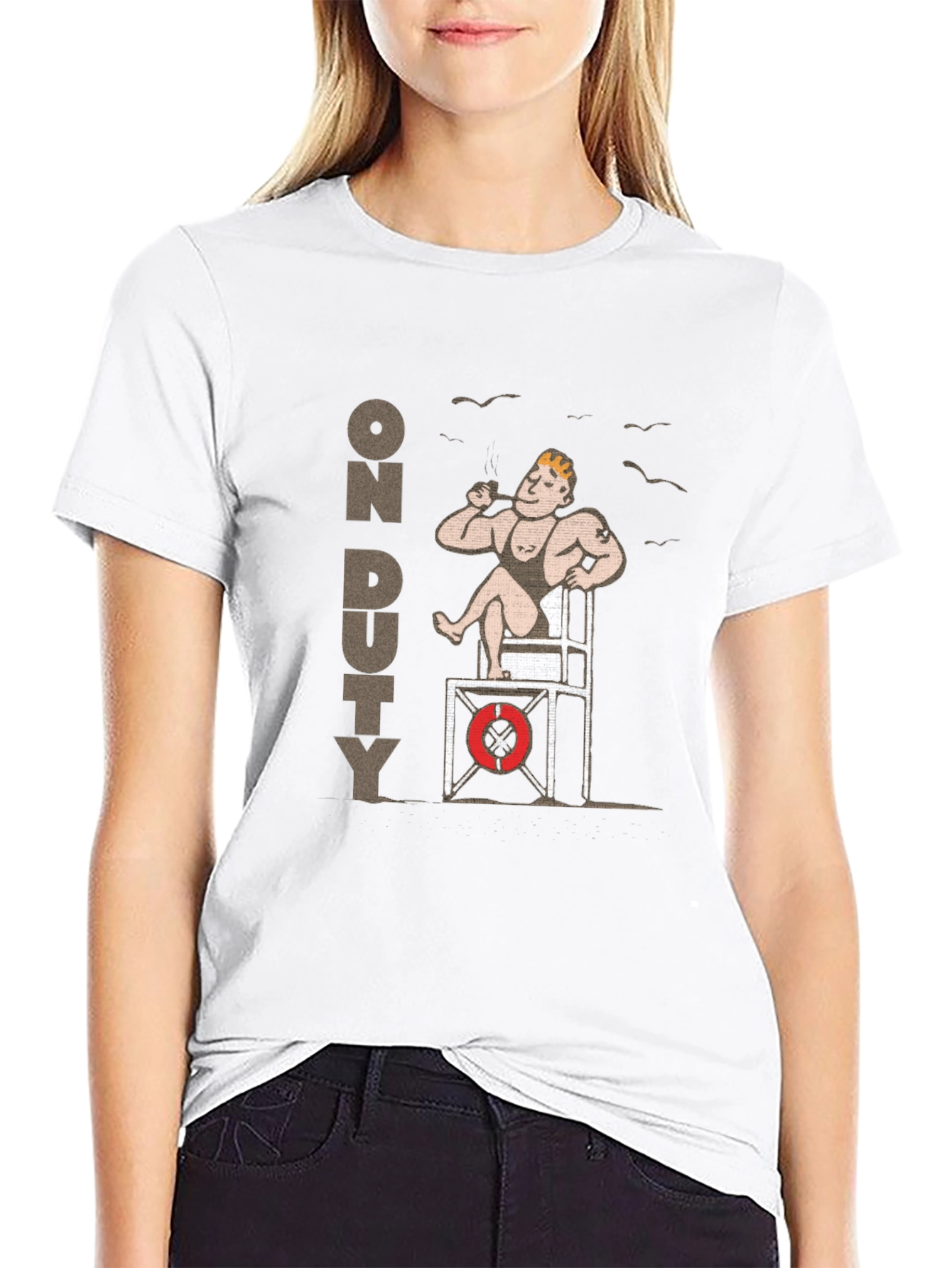 Lifeguard On Duty Graphic T-Shirt - Black