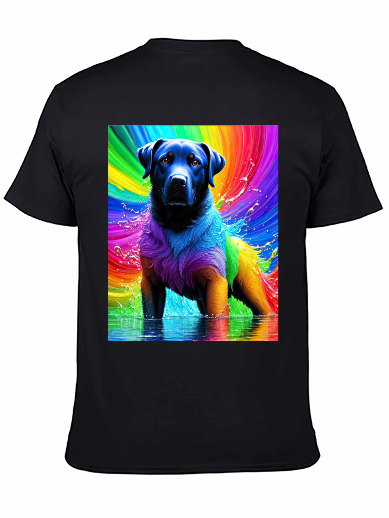 Rainbow Dog T-Shirt - Vivid Pet Art Tee