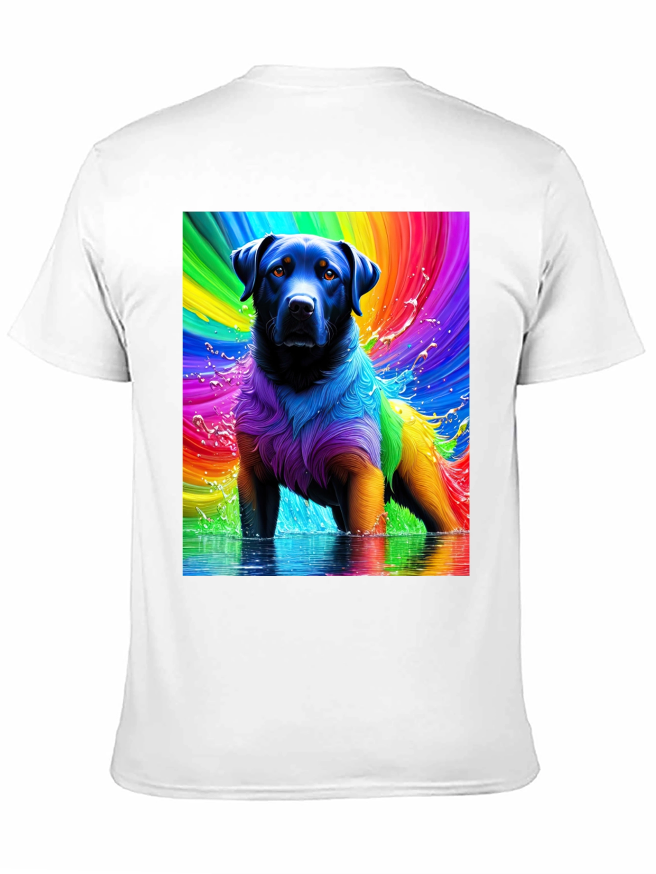 Rainbow Dog T-Shirt - Vivid Pet Art Tee