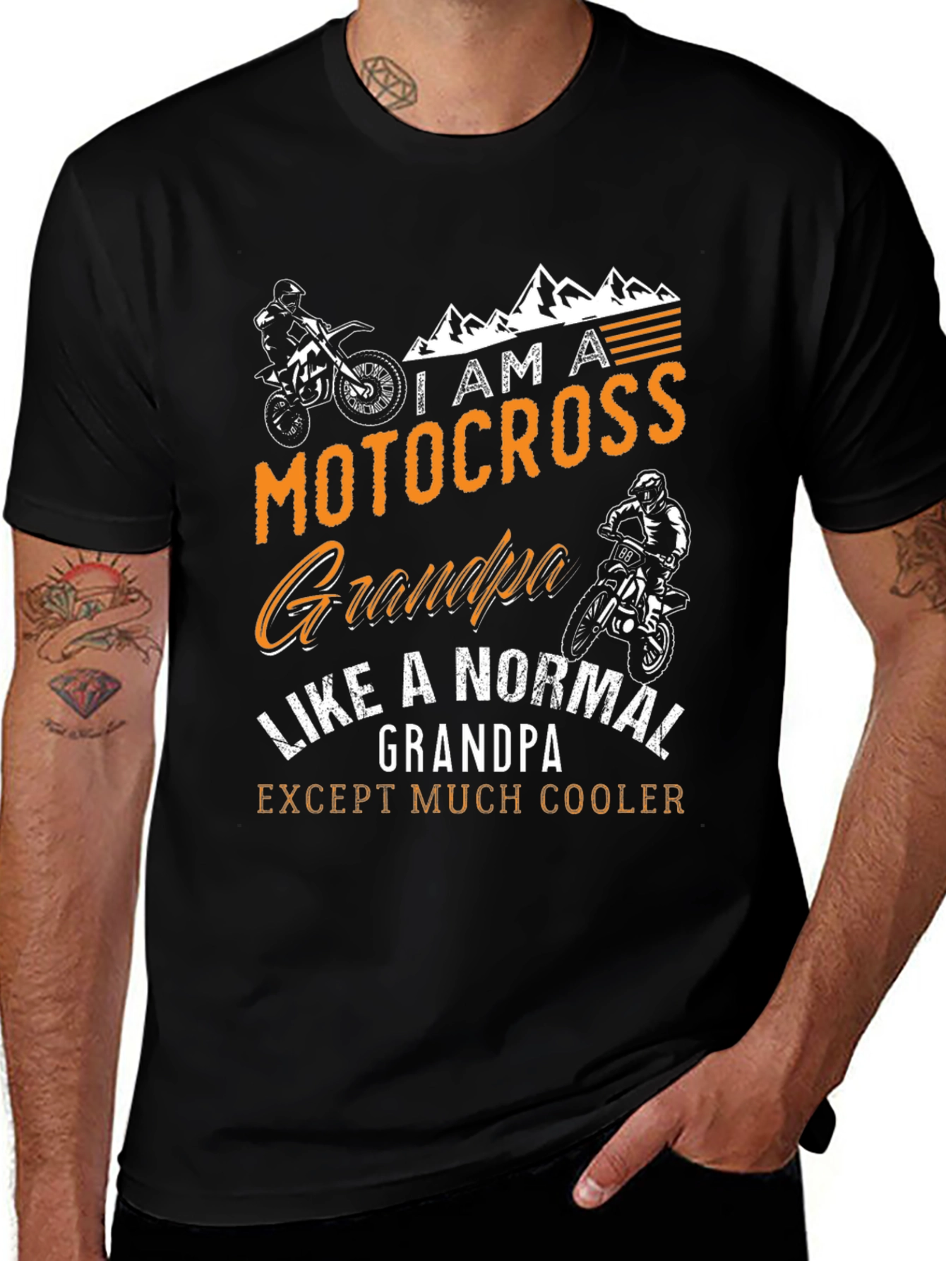Motocross Grandpa Graphic T-Shirt