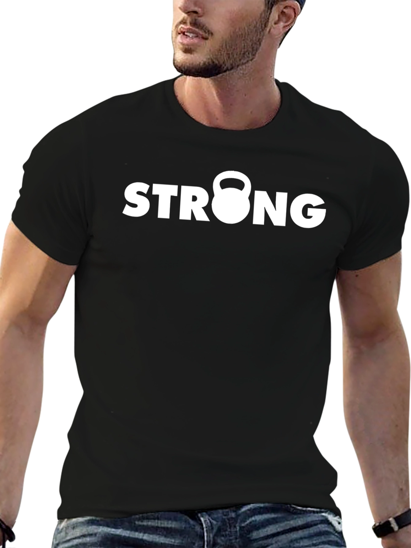 Strong Kettlebell Graphic Tee - Black Fitness Shirt