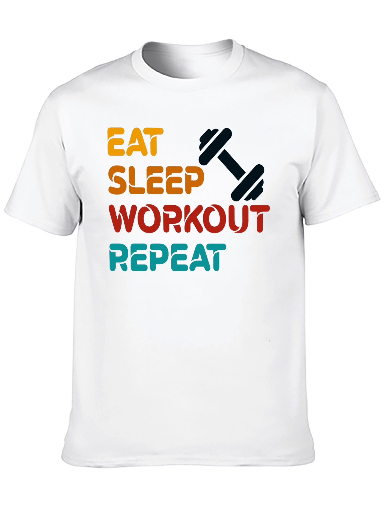 Eat Sleep Workout Repeat Graphic Tee - Black
