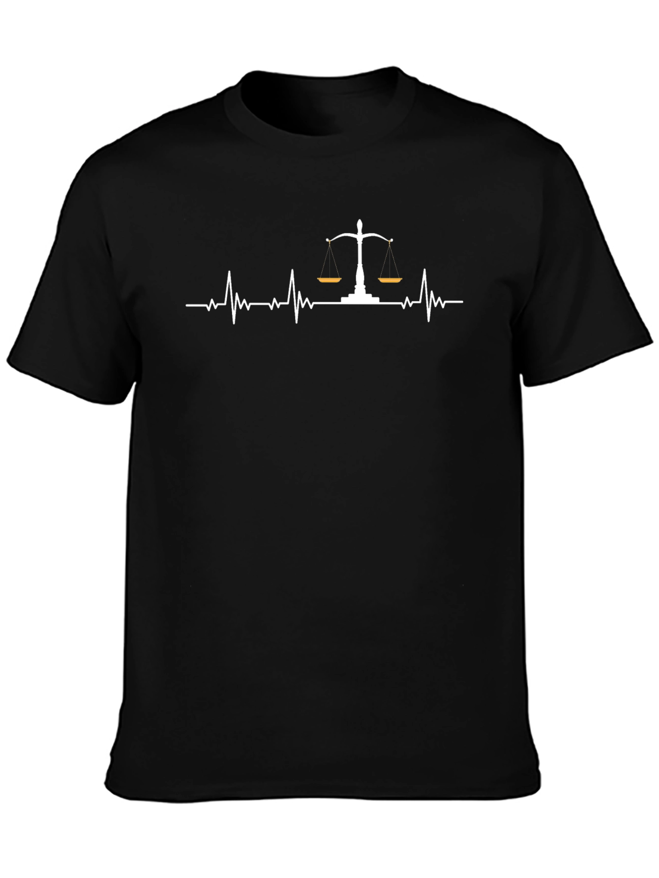 Lawyer Heartbeat T-Shirt - Scales of Justice Graphic Tee