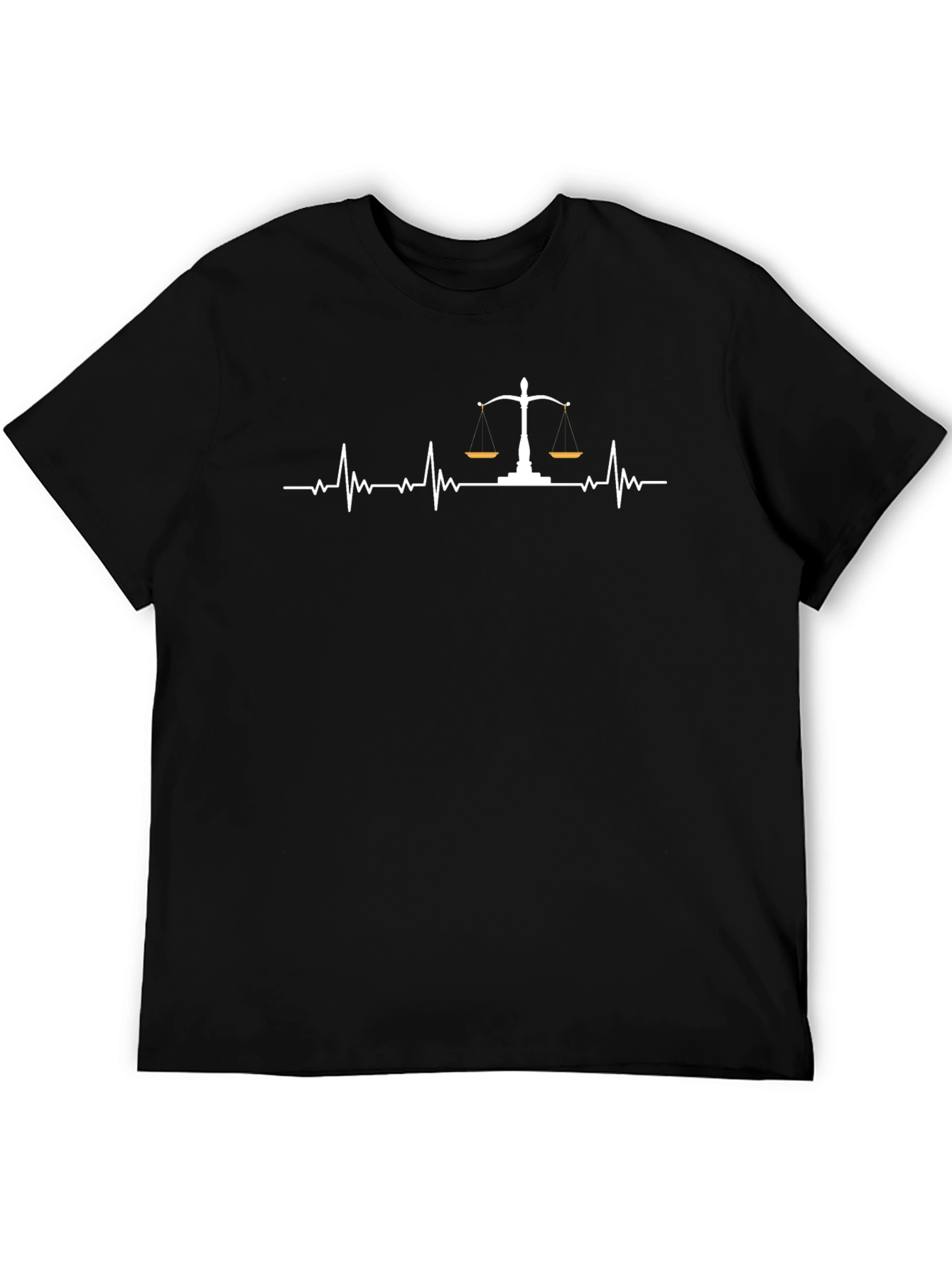 Lawyer Heartbeat T-Shirt - Scales of Justice Graphic Tee