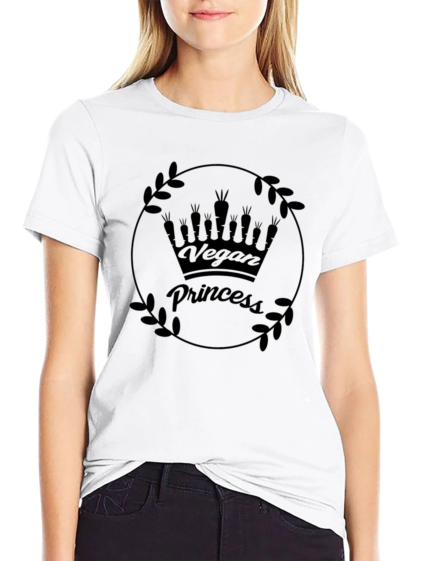 Vegan Princess T-Shirt - Cute Carrot Crown Tee