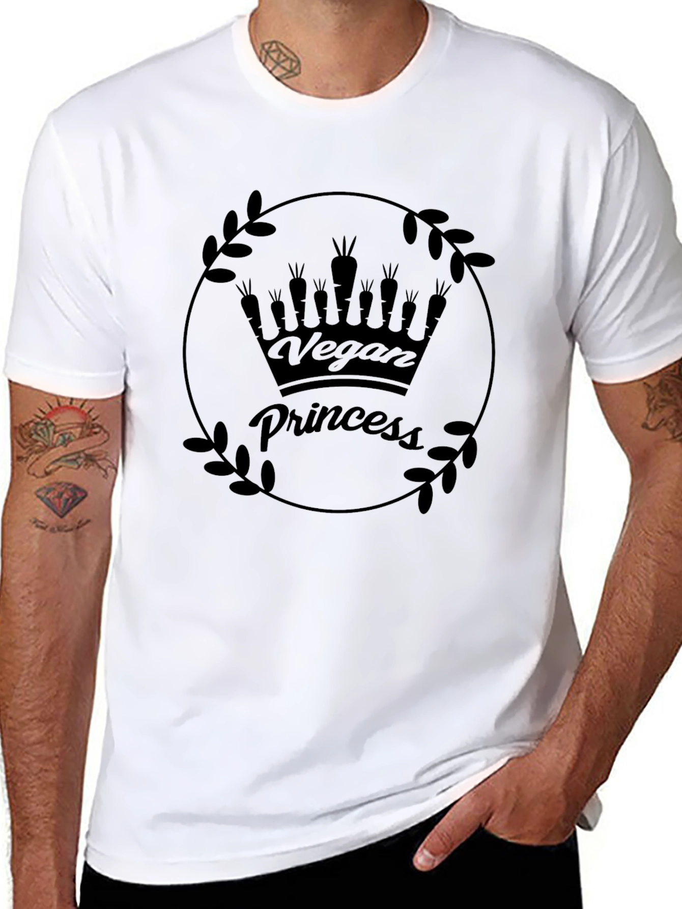 Vegan Princess T-Shirt - Cute Carrot Crown Tee