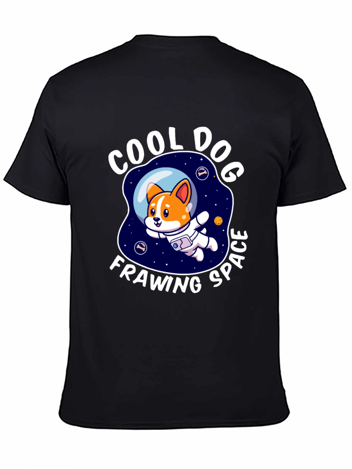 Cool Dog Frawing Space T-Shirt