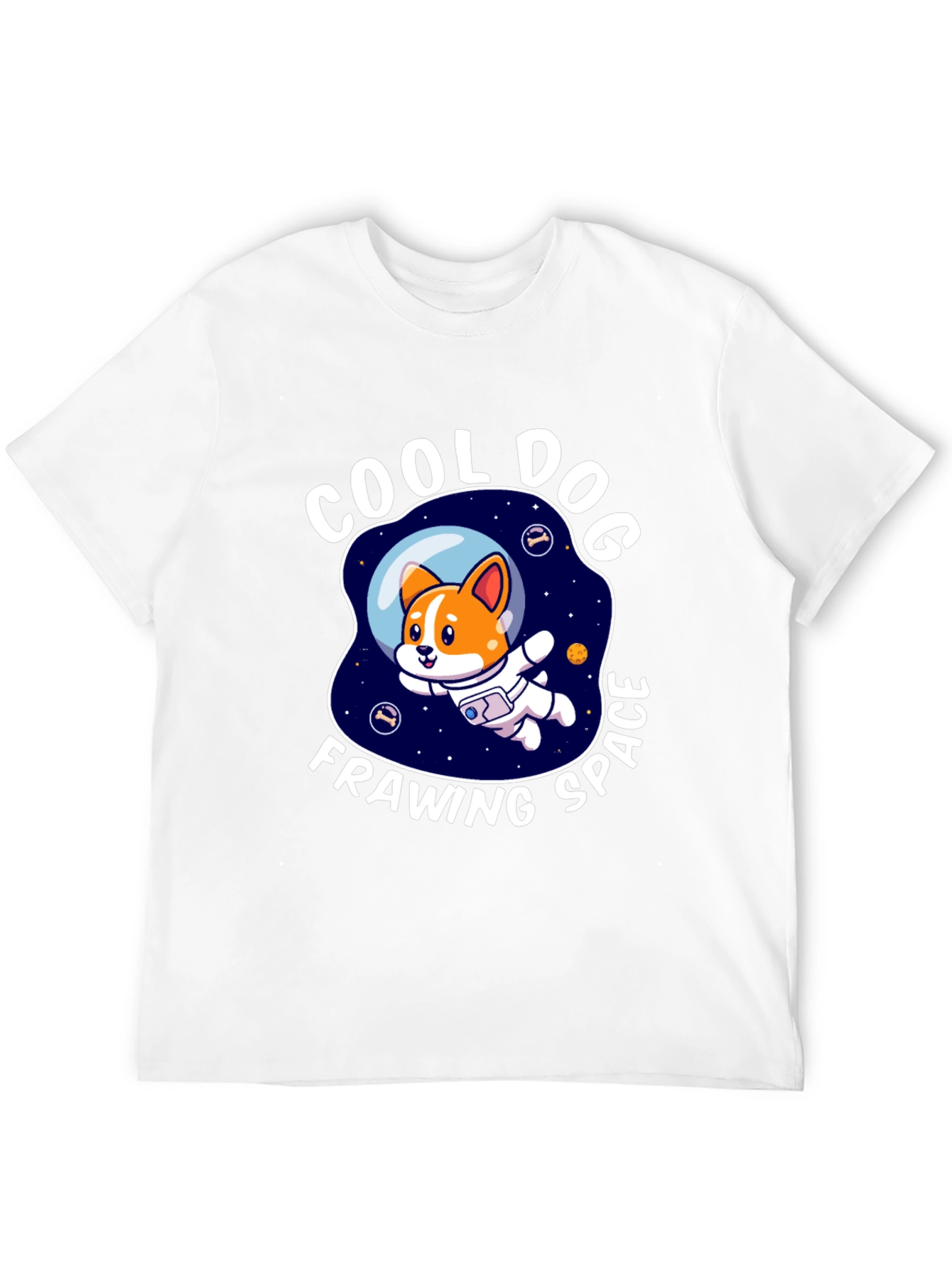 Cool Dog Frawing Space T-Shirt