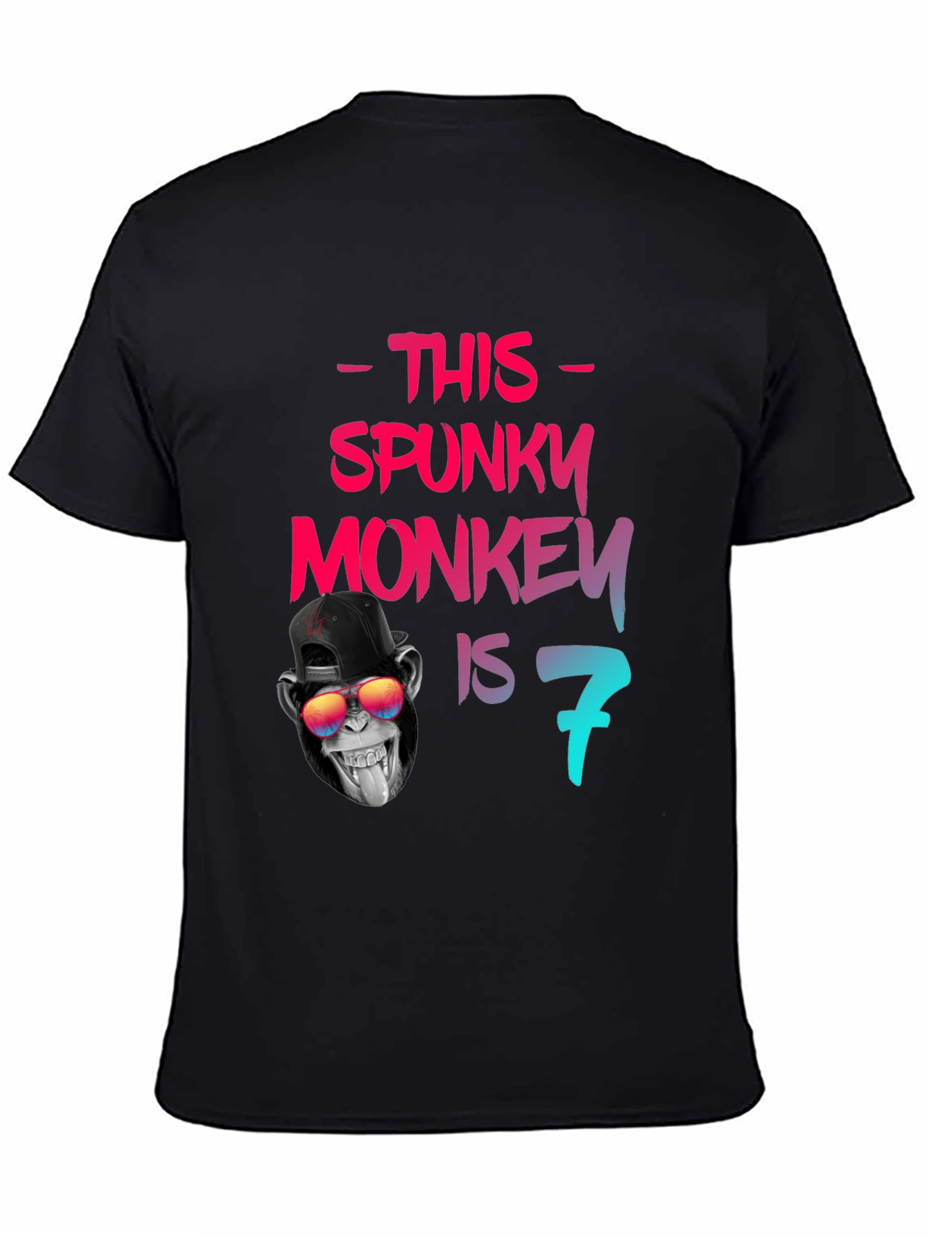 Spunky Monkey Birthday T-Shirt - Seventh Birthday
