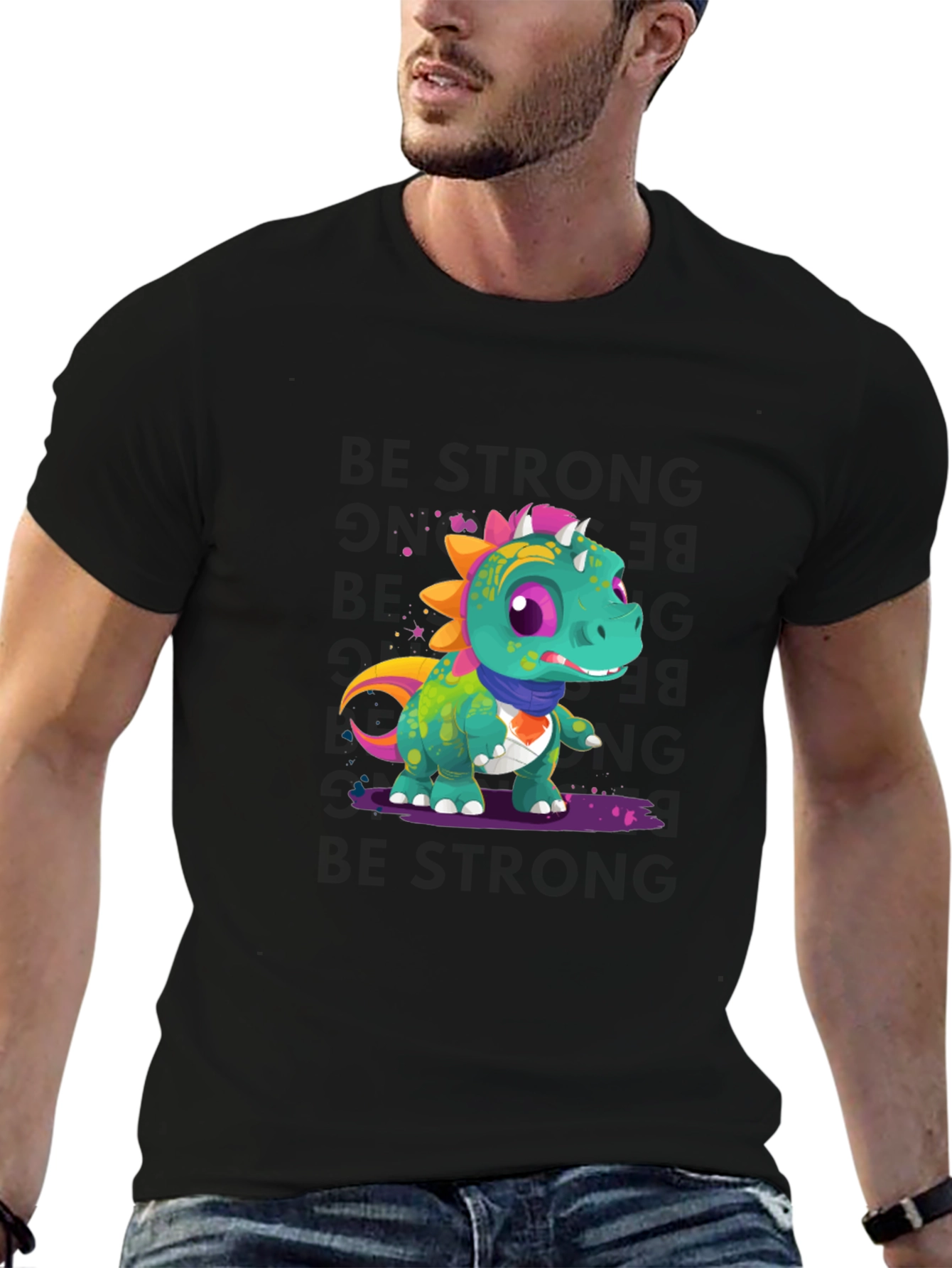 Cartoon Dinosaur Graphic Tee