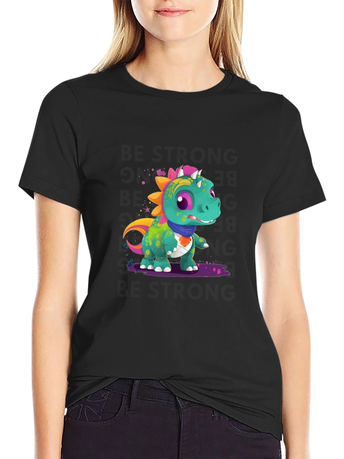 Cartoon Dinosaur Graphic Tee