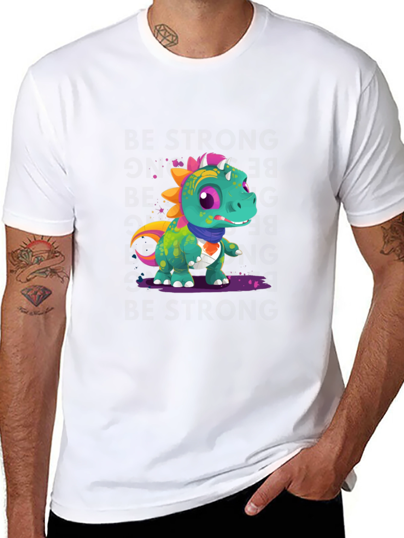 Cartoon Dinosaur Graphic Tee