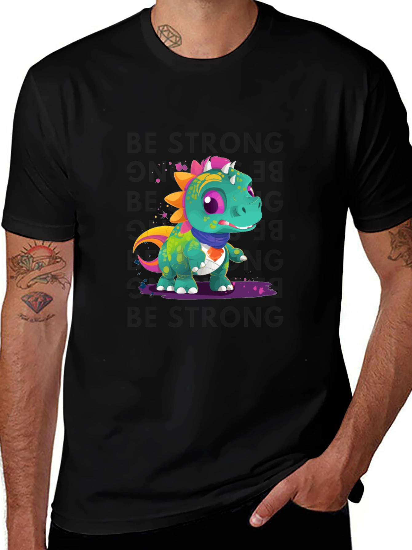 Cartoon Dinosaur Graphic Tee