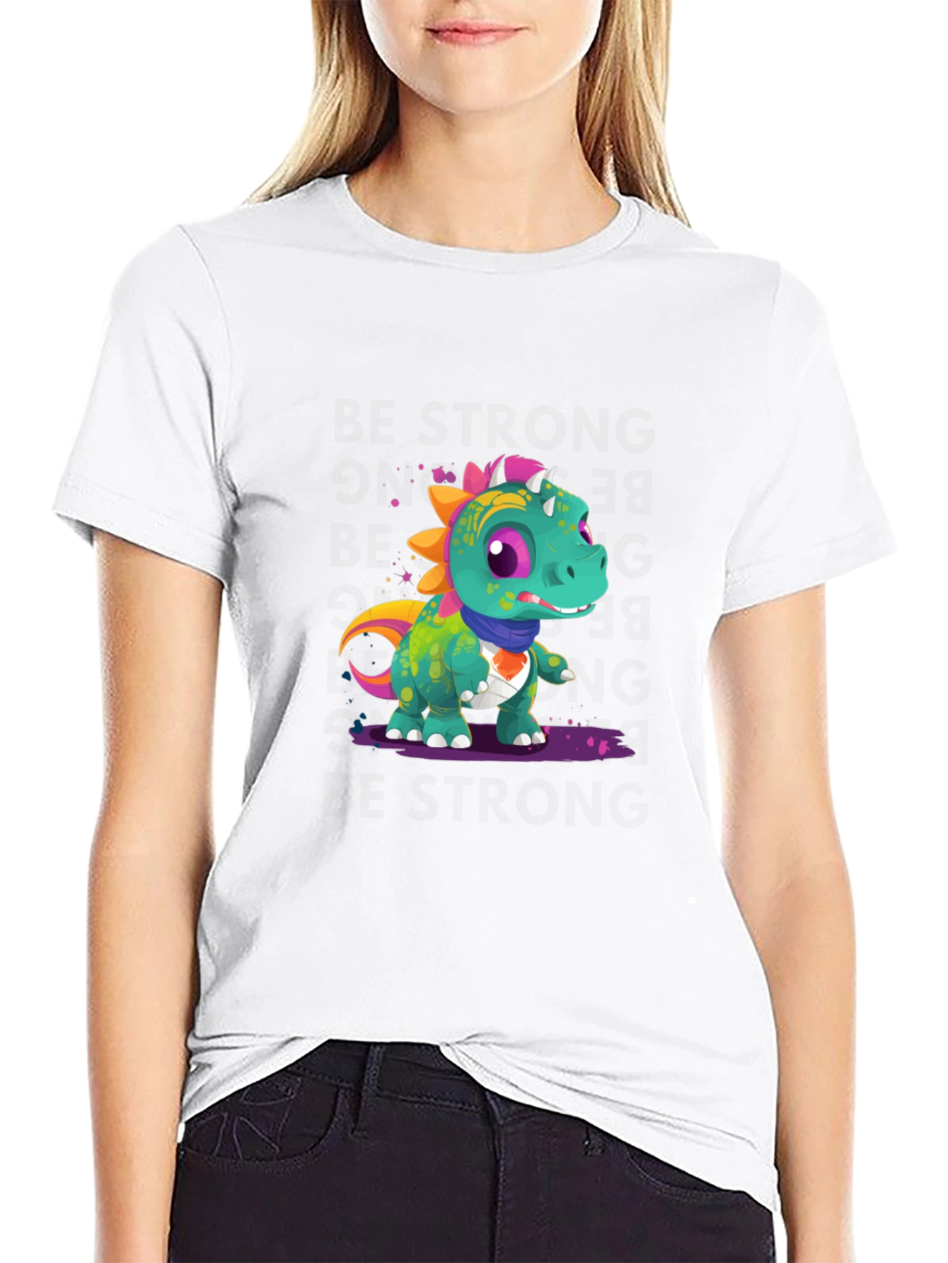 Cartoon Dinosaur Graphic Tee