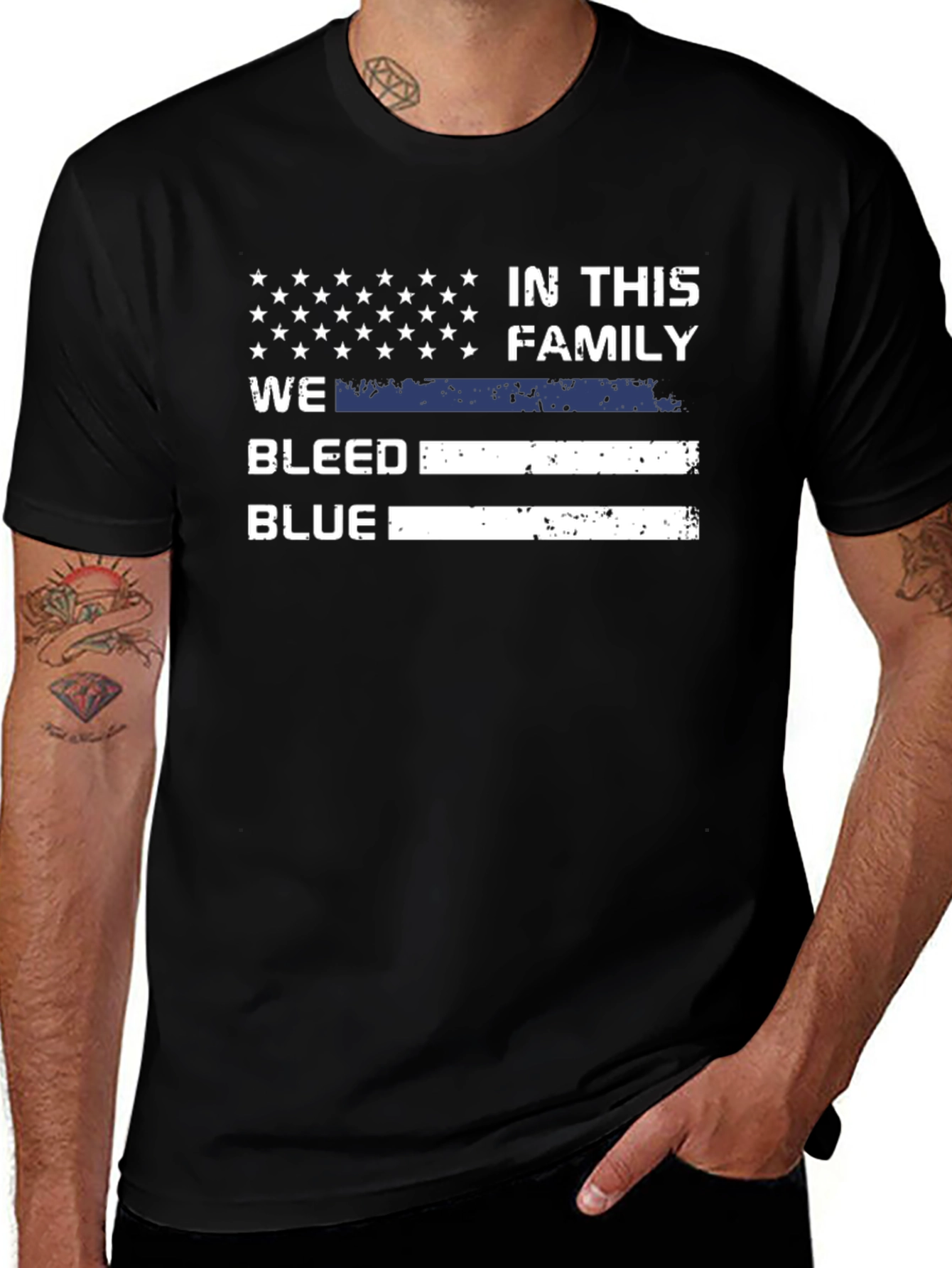 In This Family We Bleed Blue T-Shirt