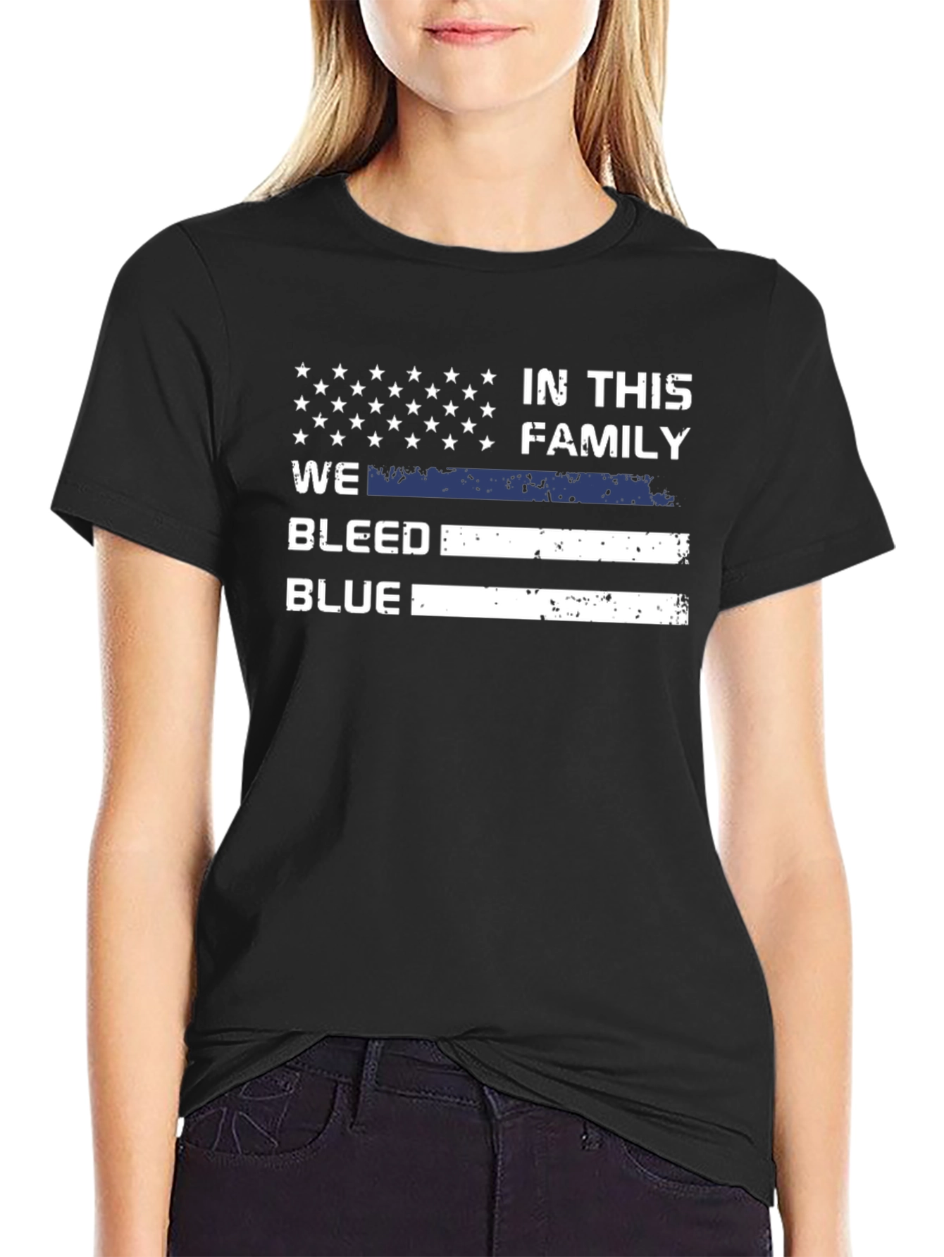 In This Family We Bleed Blue T-Shirt