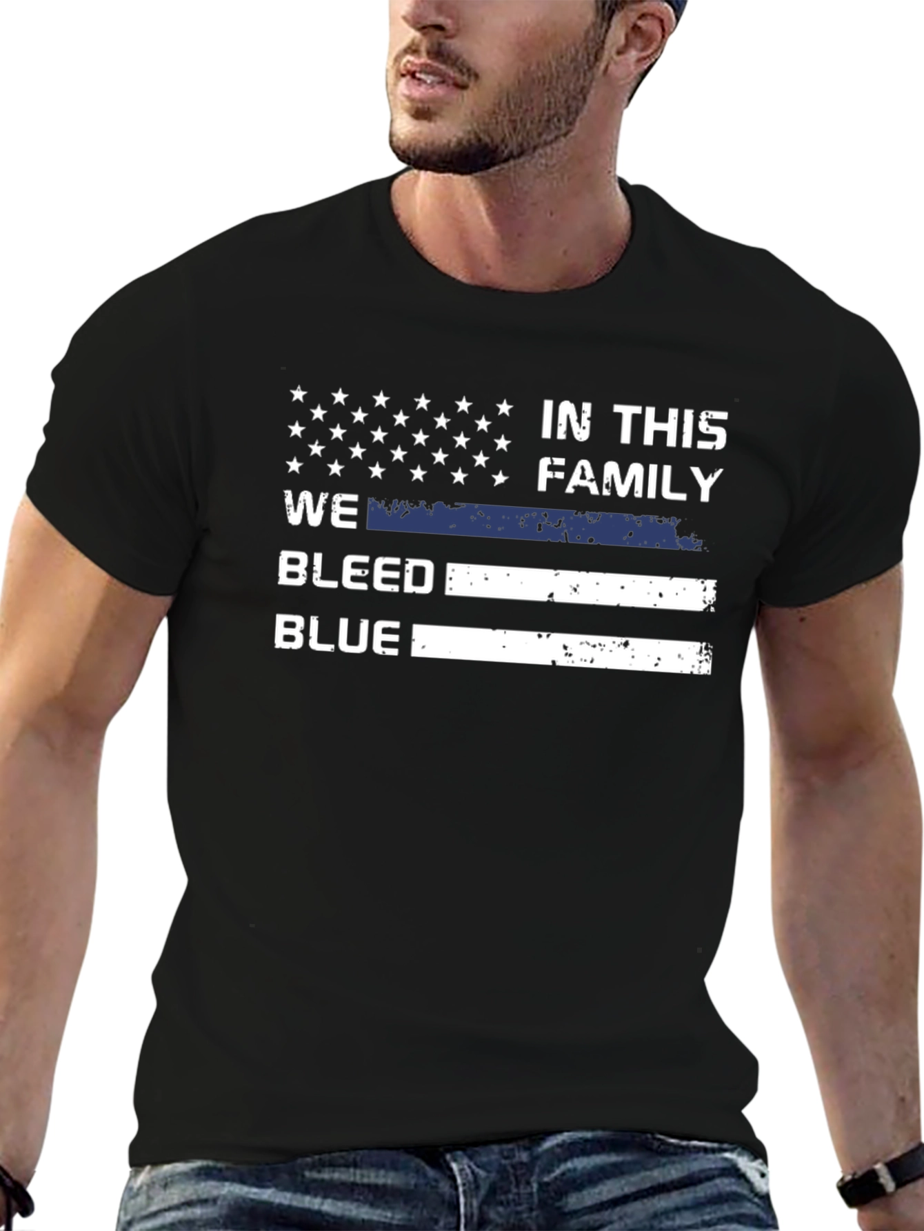 In This Family We Bleed Blue T-Shirt