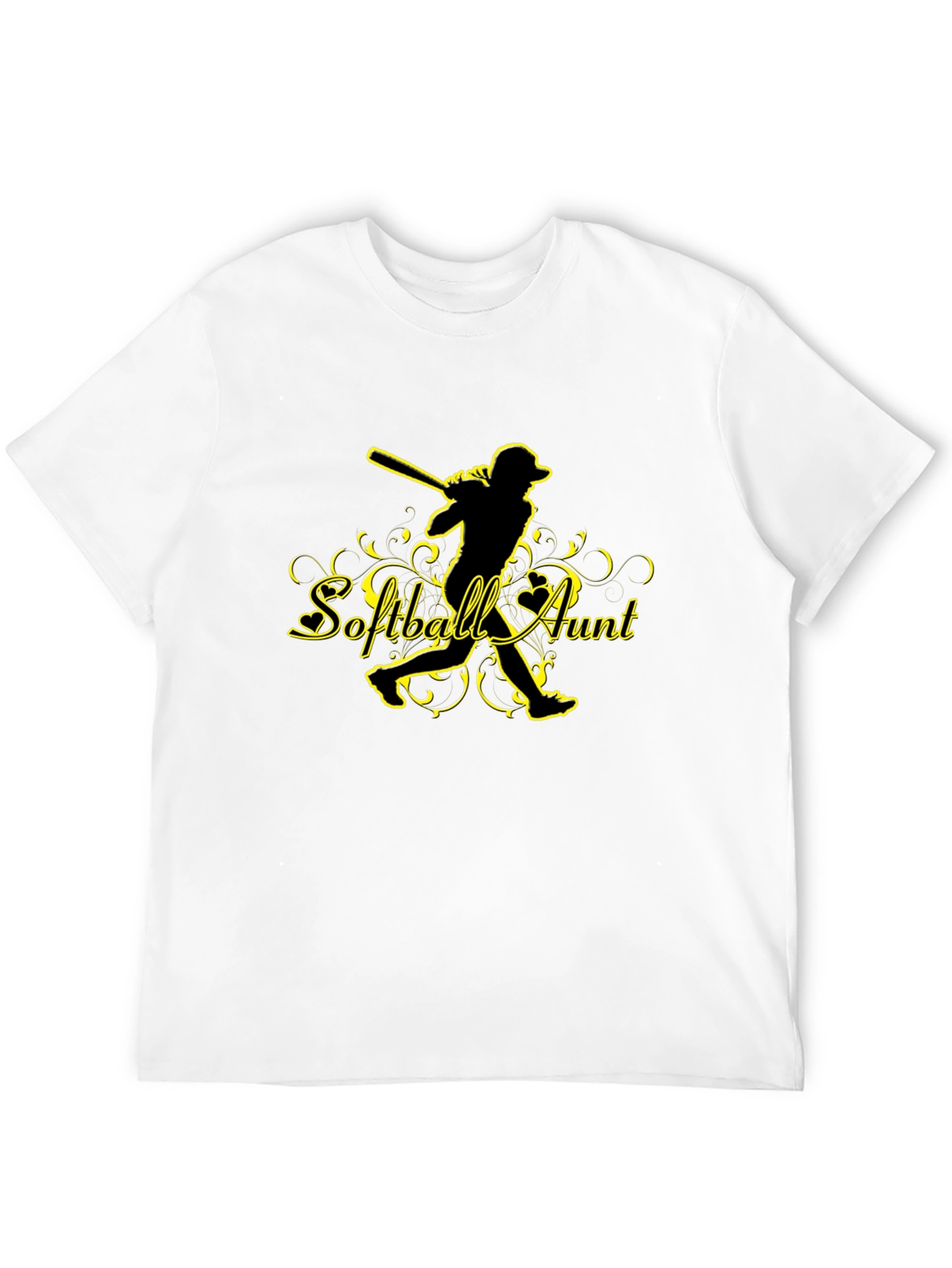 Softball Aunt Graphic T-Shirt - Black