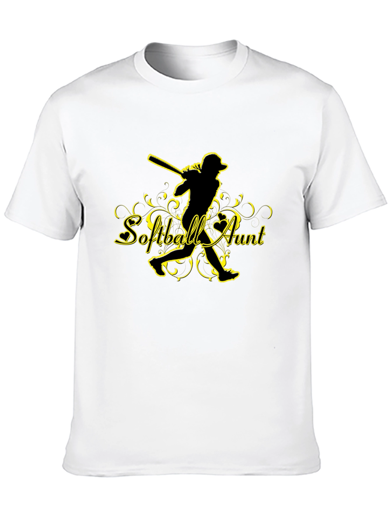 Softball Aunt Graphic T-Shirt - Black
