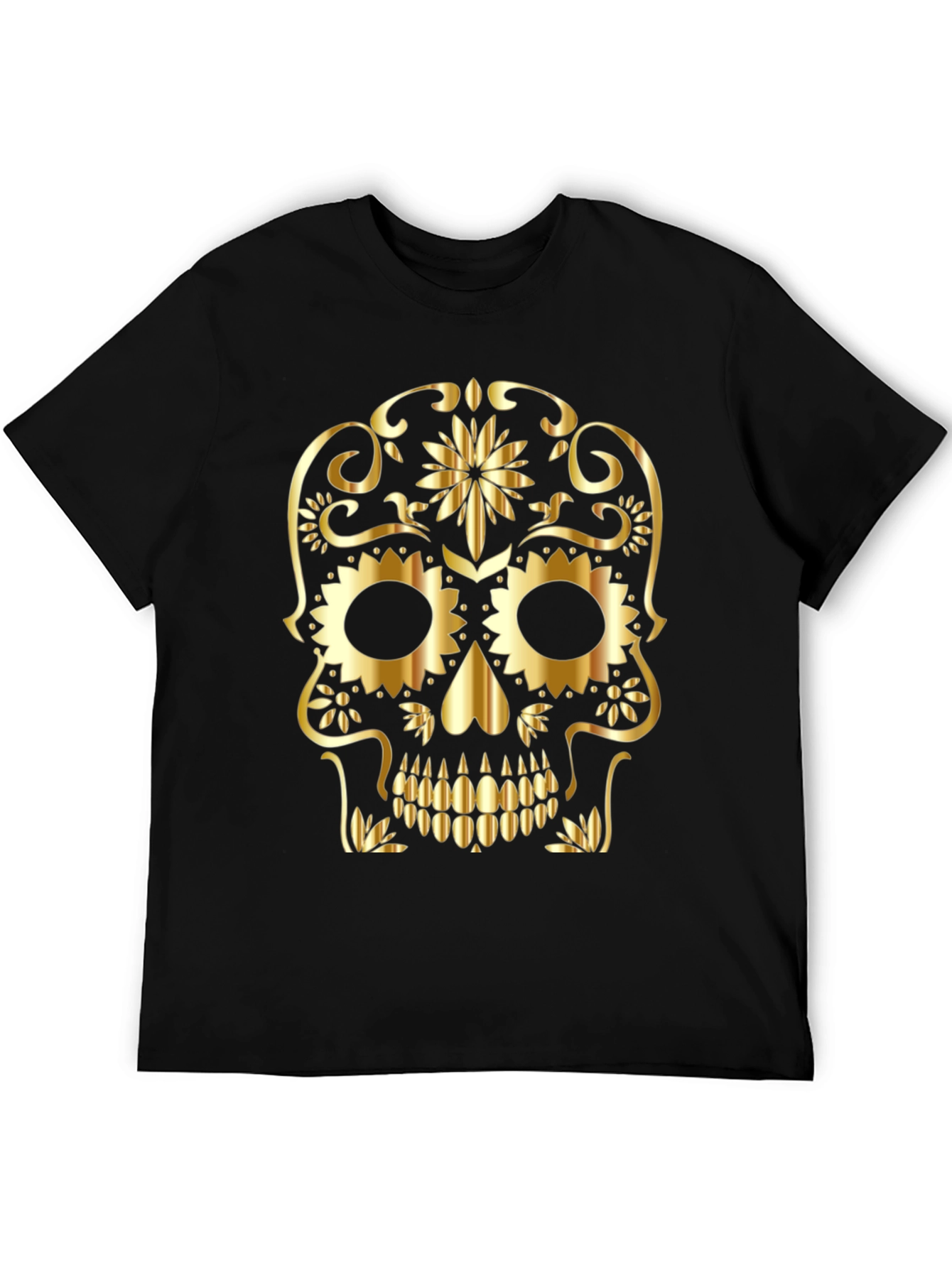 Golden Skull Graphic Tee - Black