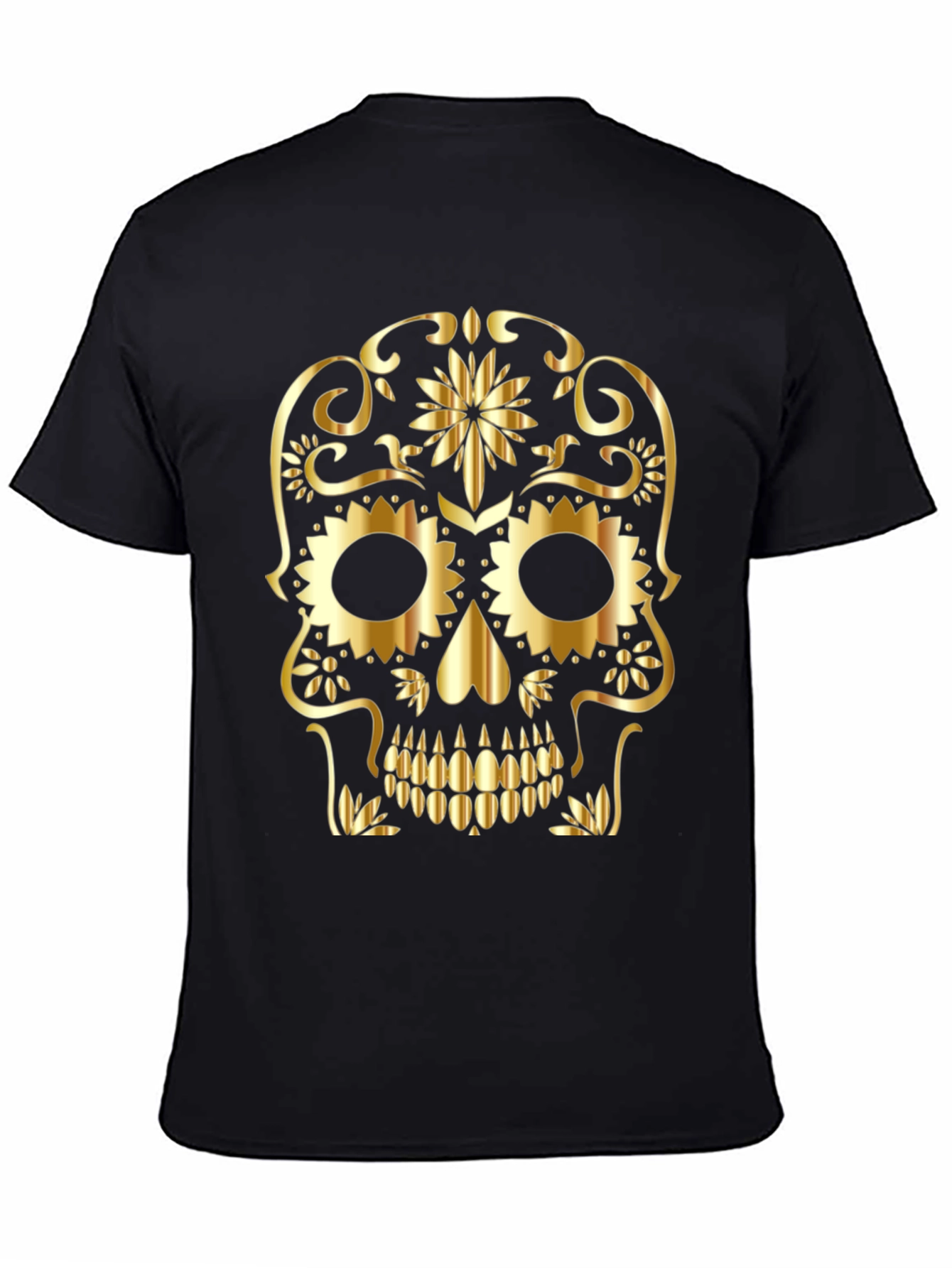 Golden Skull Graphic Tee - Black