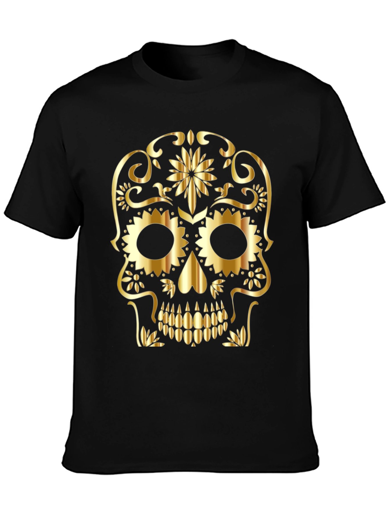 Golden Skull Graphic Tee - Black
