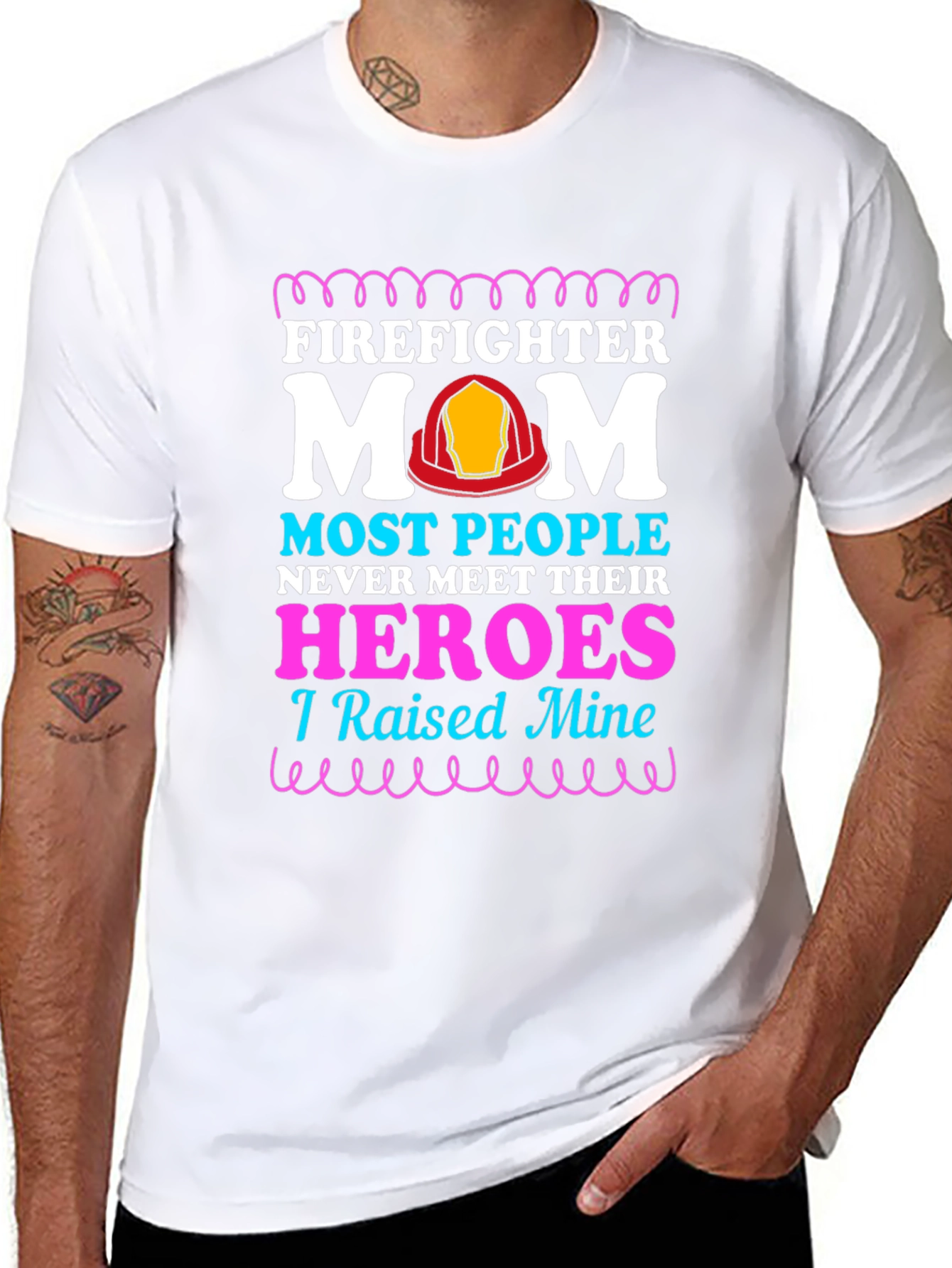 Firefighter Mom T-Shirt - Raised My Heroes