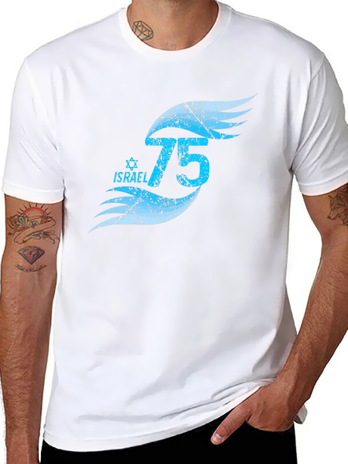 Israel 75th Anniversary Graphic Tee - Black