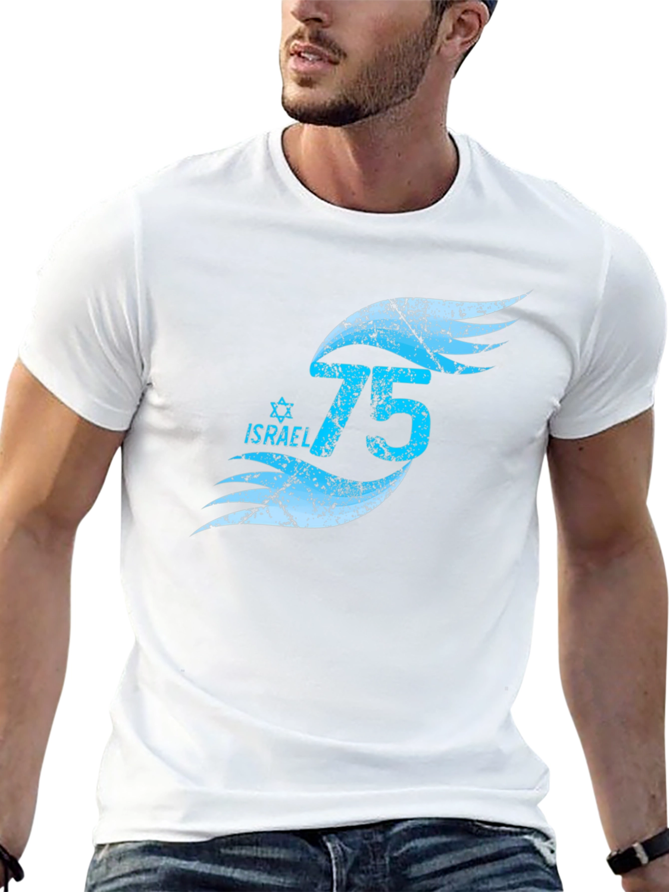 Israel 75th Anniversary Graphic Tee - Black