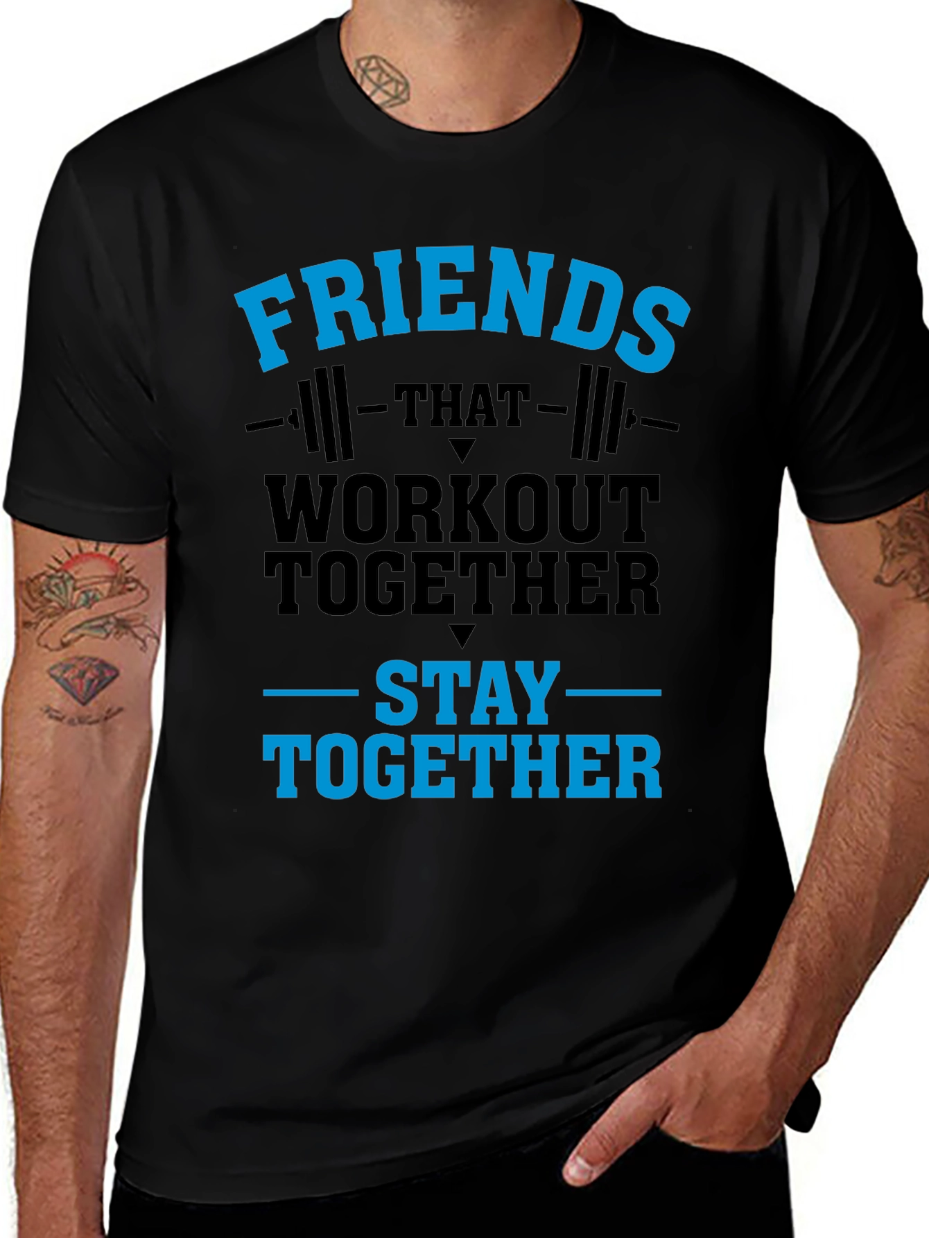 Workout Together T-Shirt Friends Gym Tee