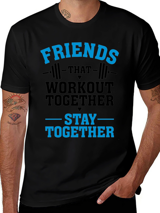 Workout Together T-Shirt Friends Gym Tee