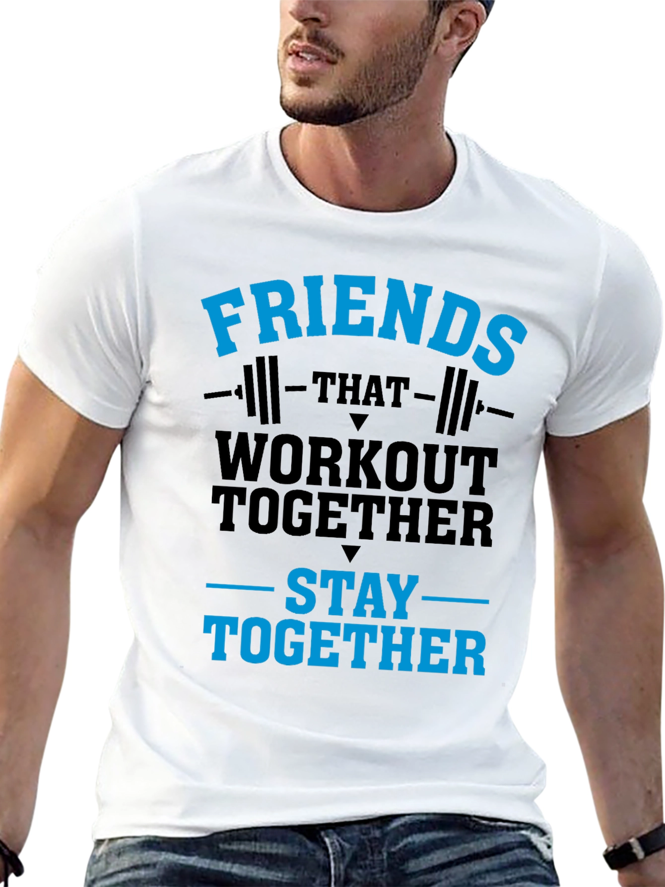 Workout Together T-Shirt Friends Gym Tee