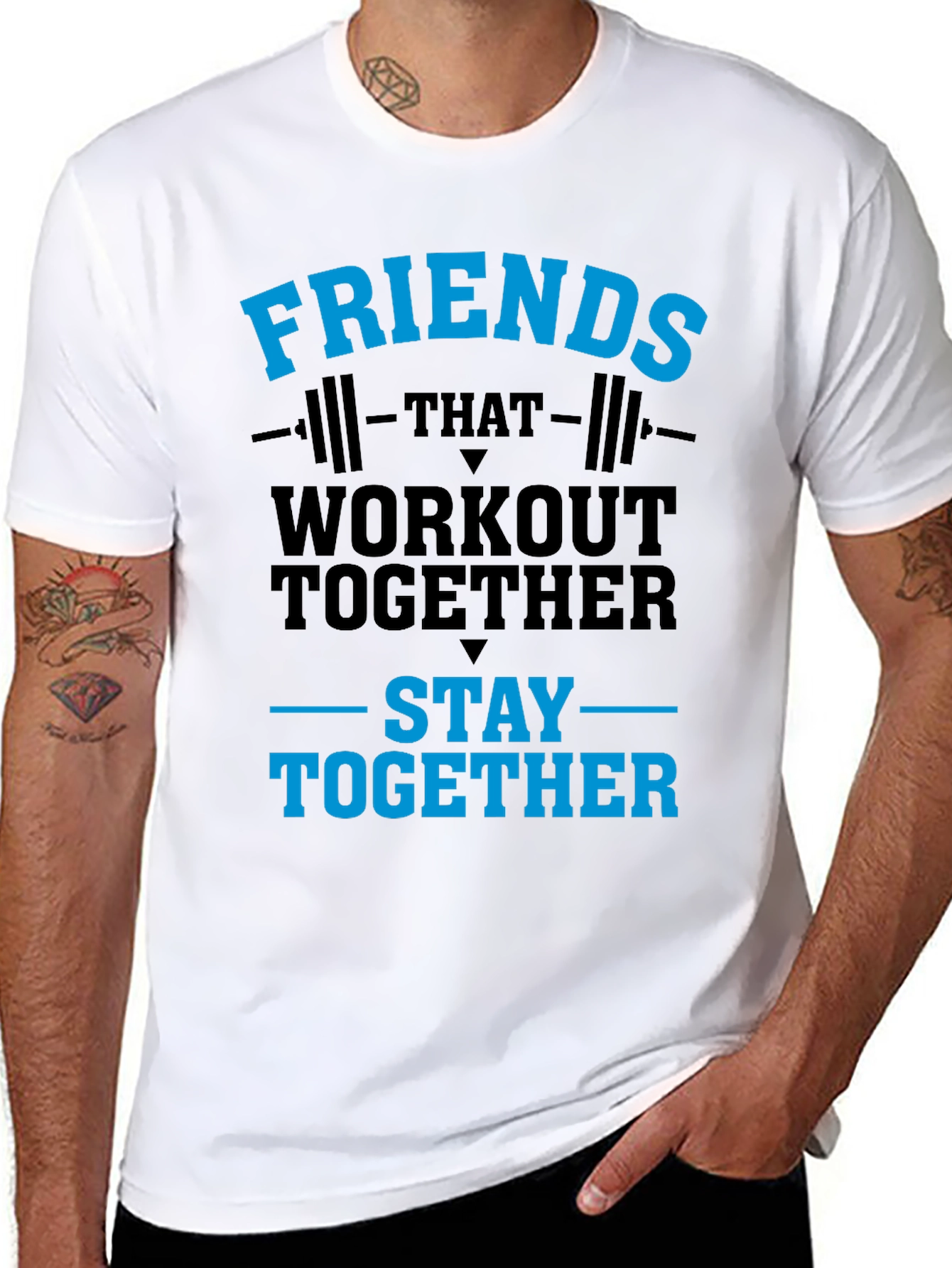 Workout Together T-Shirt Friends Gym Tee