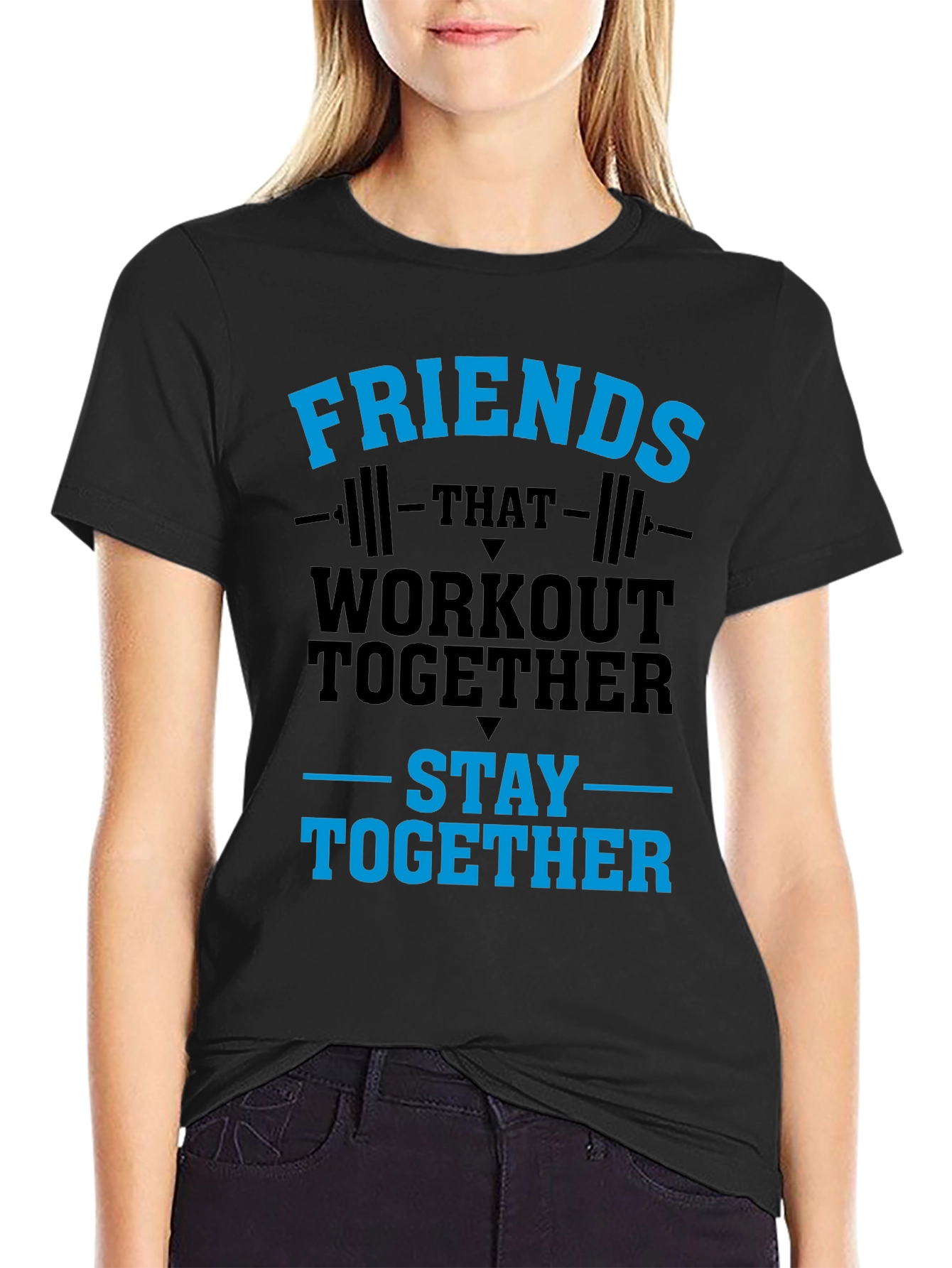 Workout Together T-Shirt Friends Gym Tee
