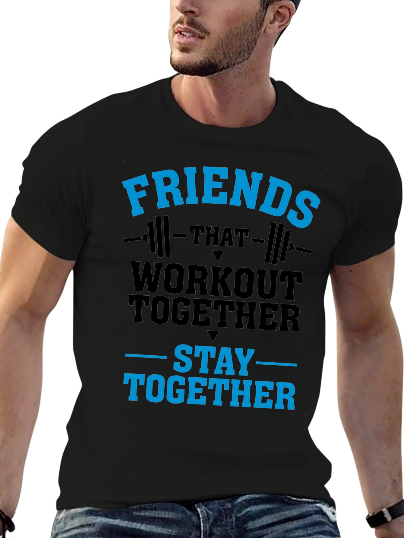 Workout Together T-Shirt Friends Gym Tee
