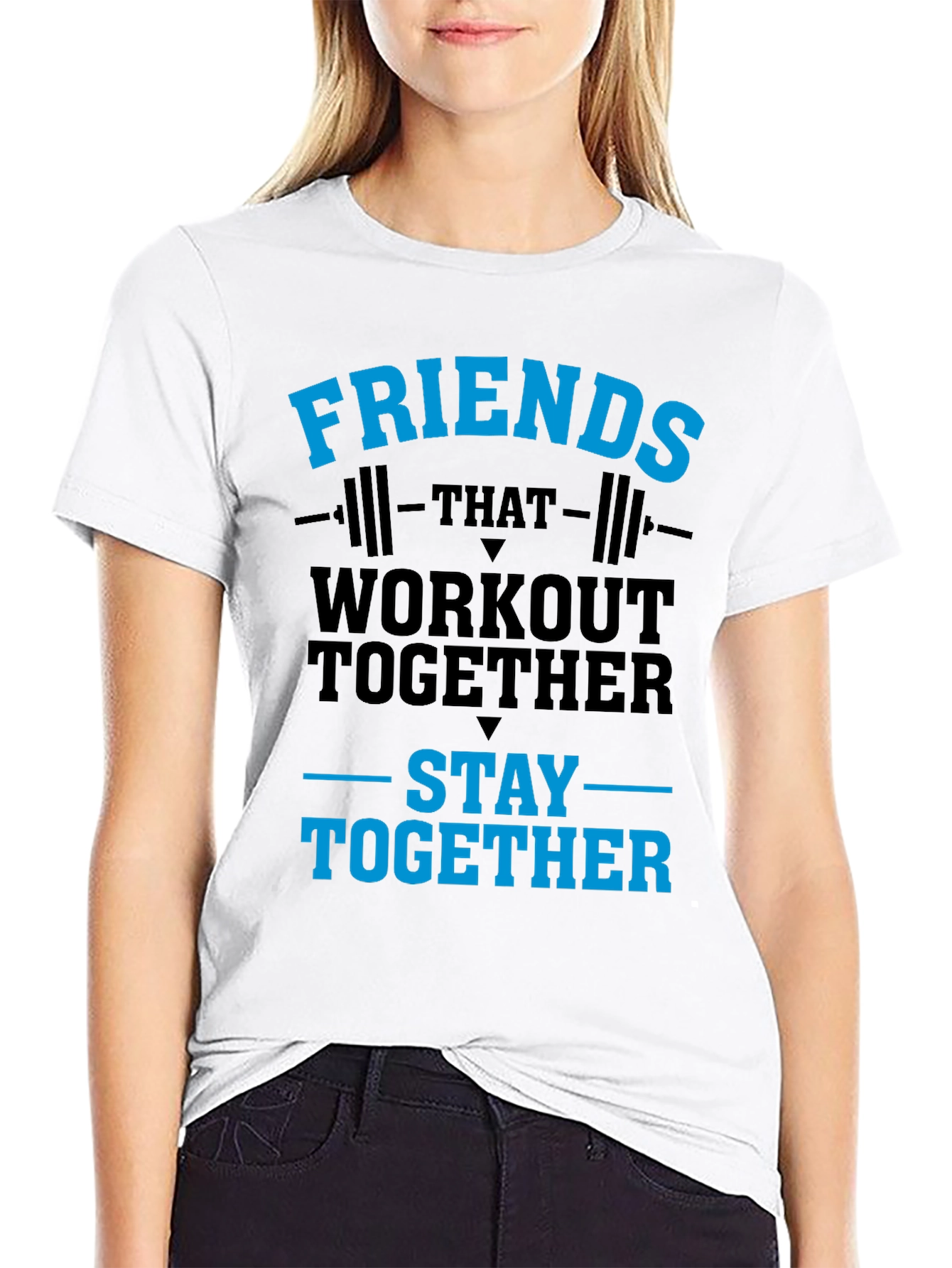 Workout Together T-Shirt Friends Gym Tee