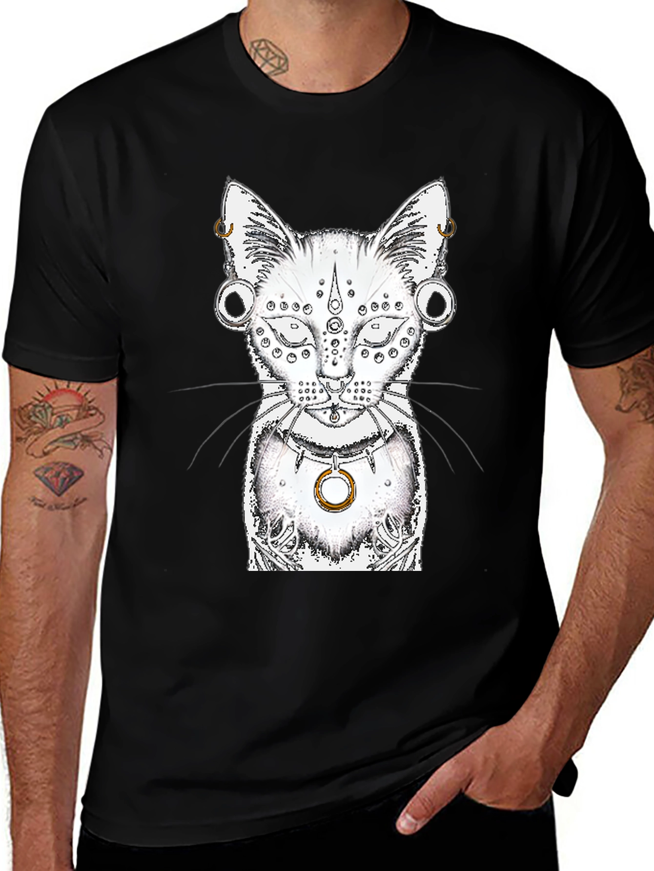 Mystic Cat Graphic Tee - Unique Design