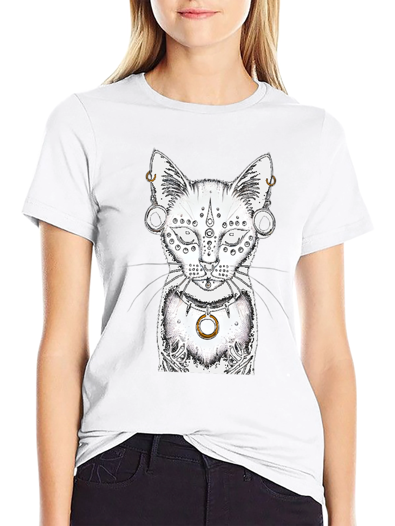 Mystic Cat Graphic Tee - Unique Design