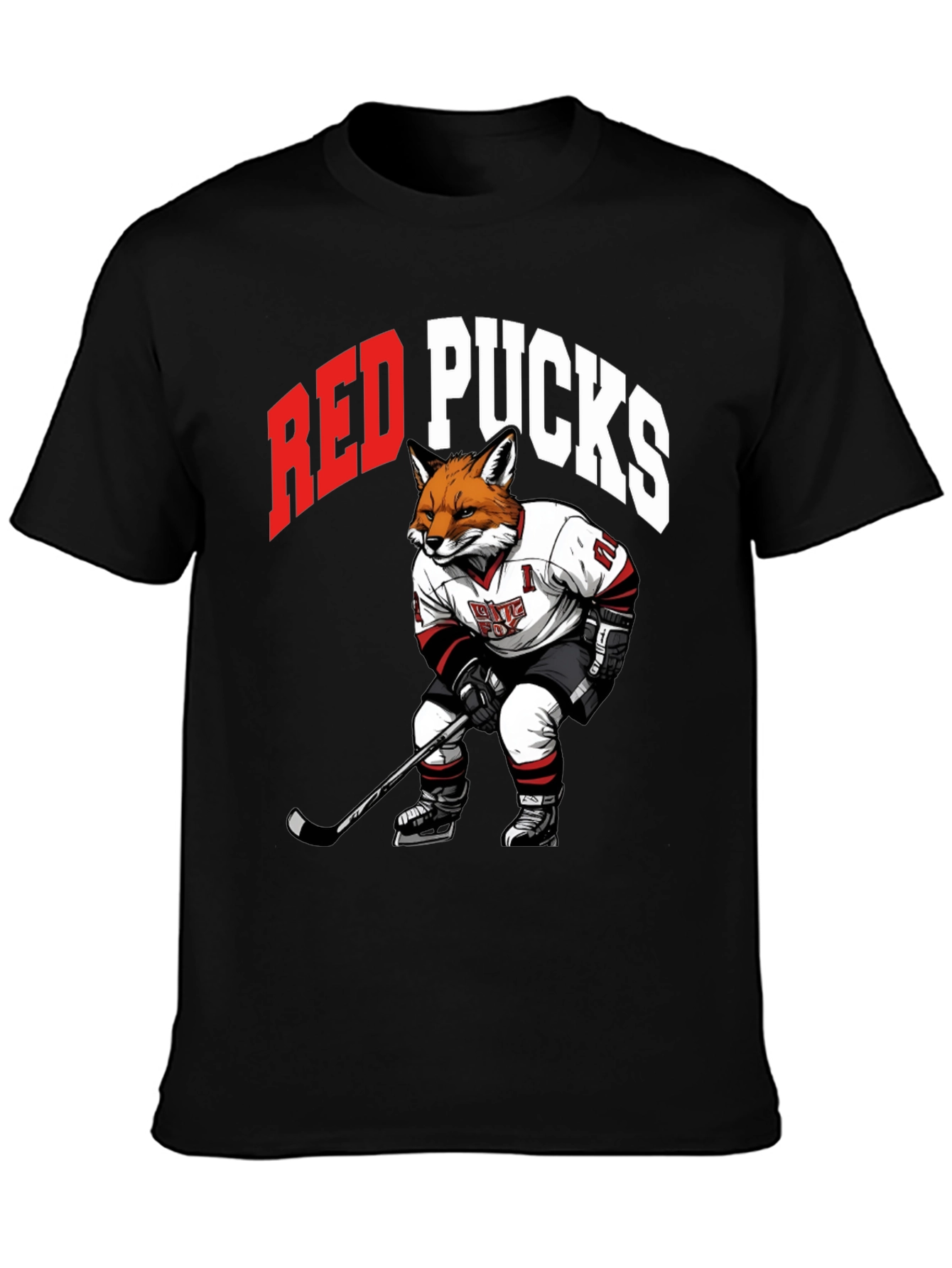 Red Pucks Hockey Fox T-Shirt