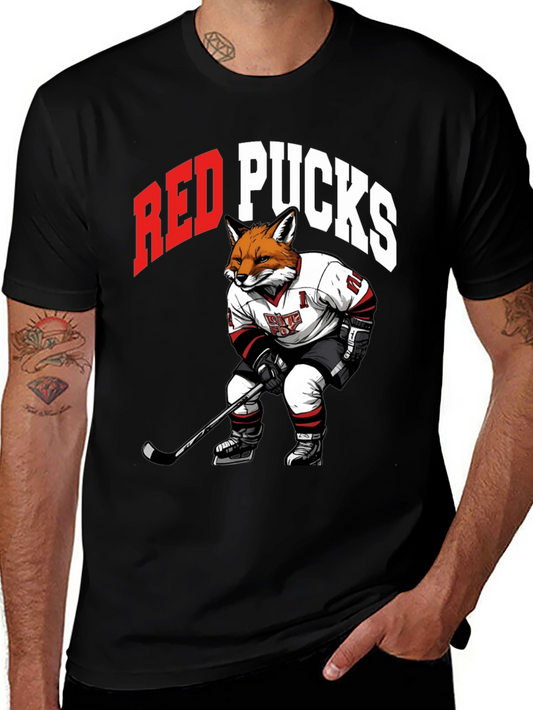Red Pucks Hockey Fox T-Shirt