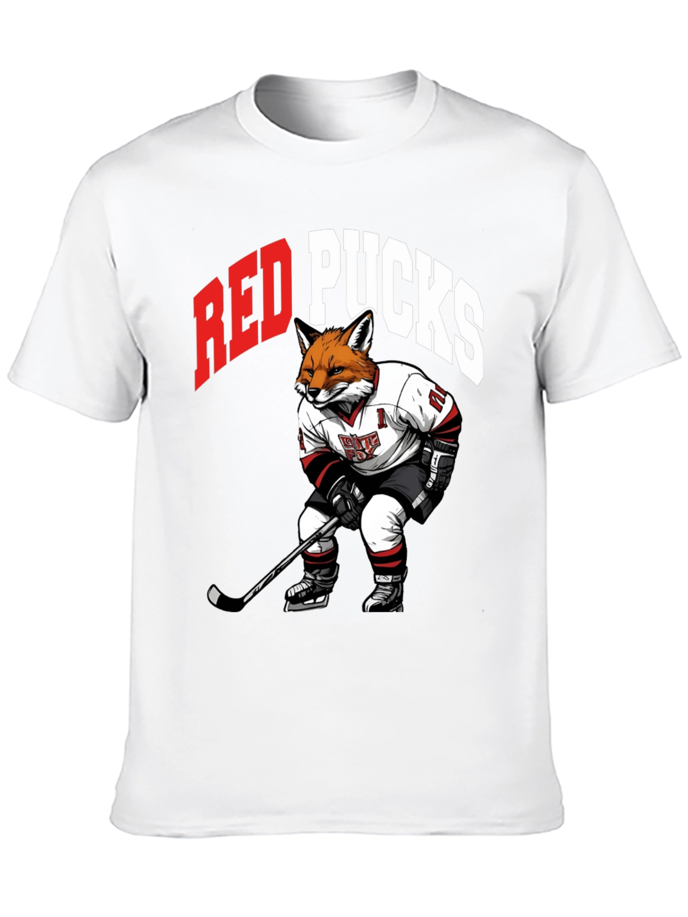 Red Pucks Hockey Fox T-Shirt