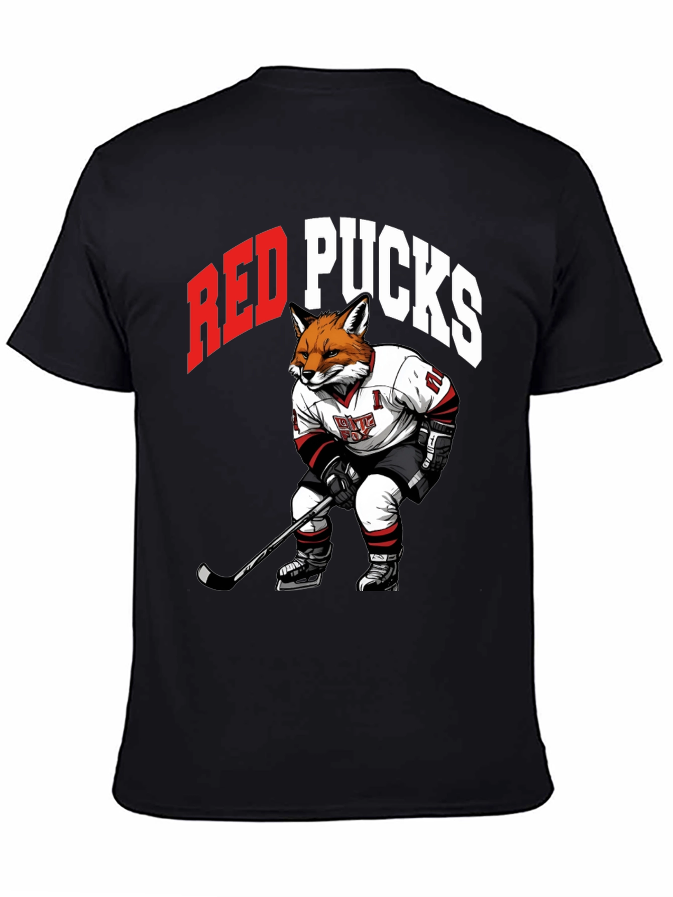 Red Pucks Hockey Fox T-Shirt