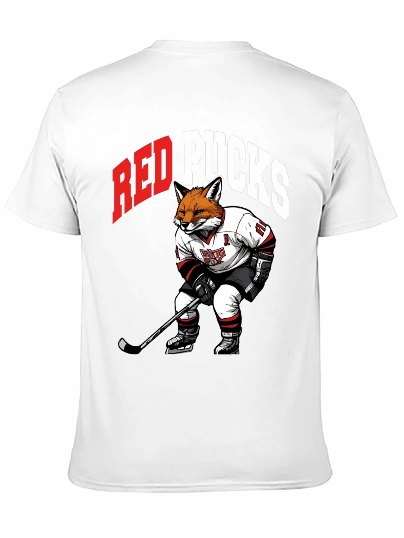 Red Pucks Hockey Fox T-Shirt