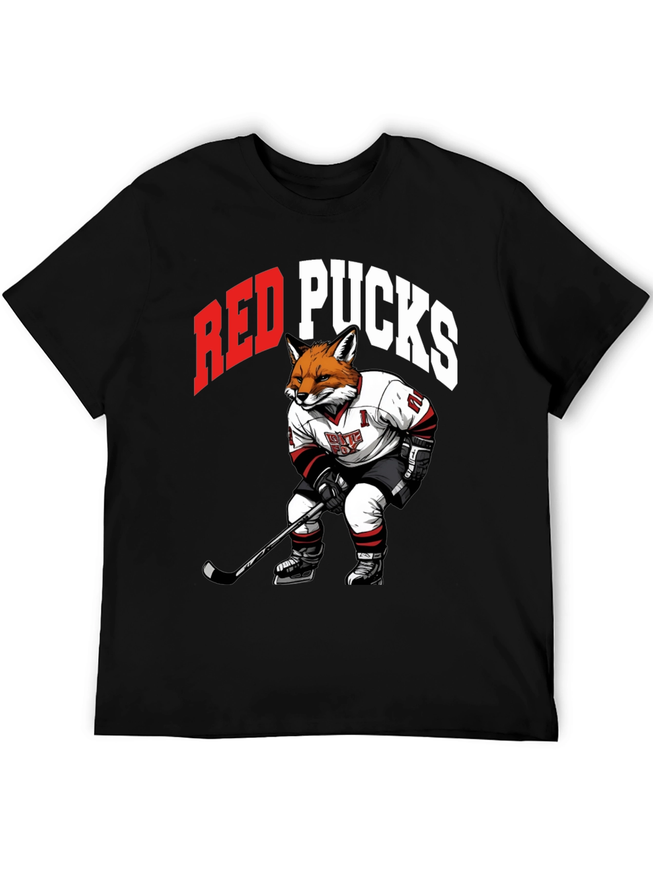 Red Pucks Hockey Fox T-Shirt